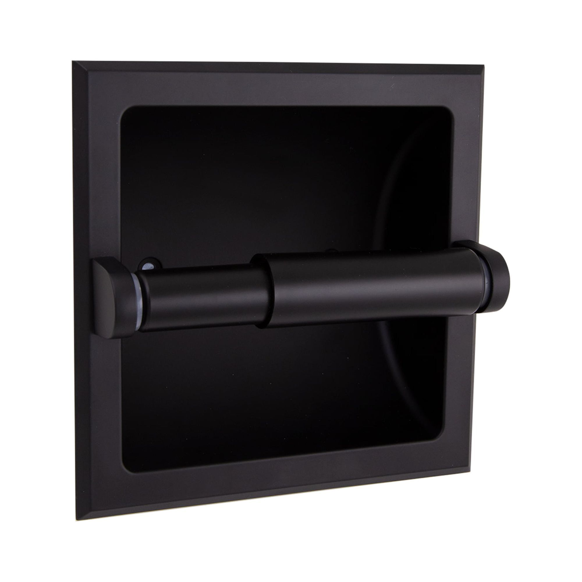 Millbridge Matte Black Recessed Toilet Paper Holder