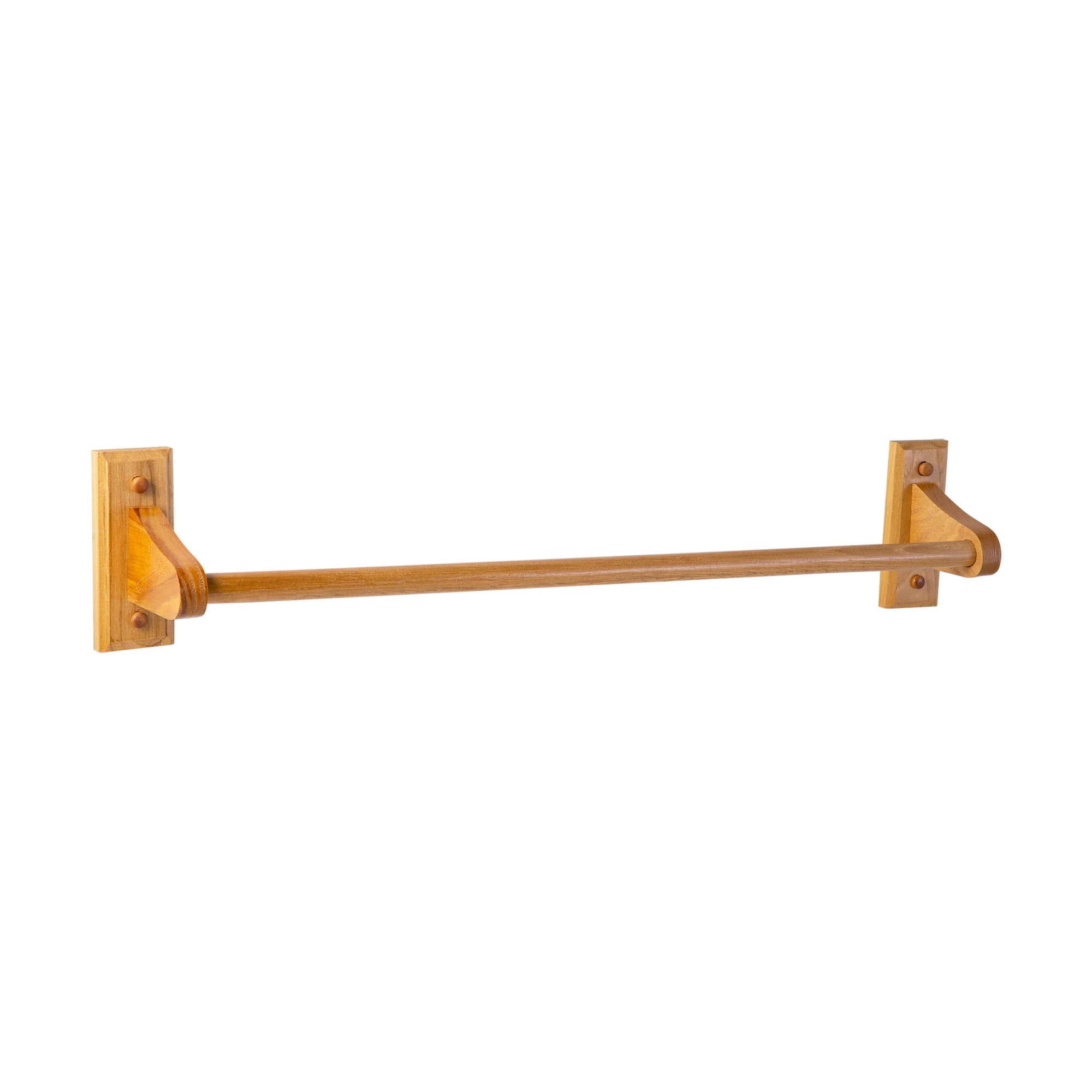 Honey Oak 24-Inch Wall Mounted Wooden Towel Bar