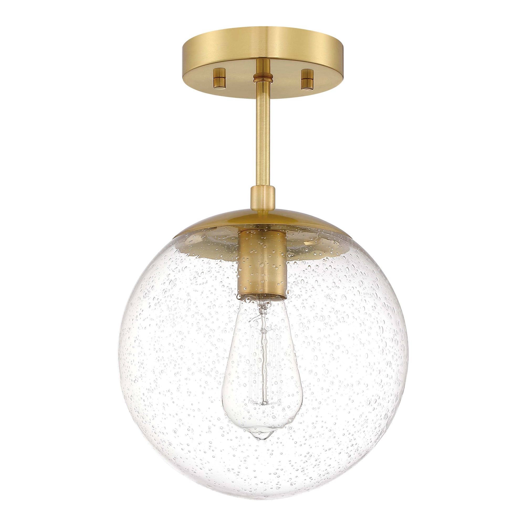 Satin Gold Glass Globe Ceiling Light Fixture