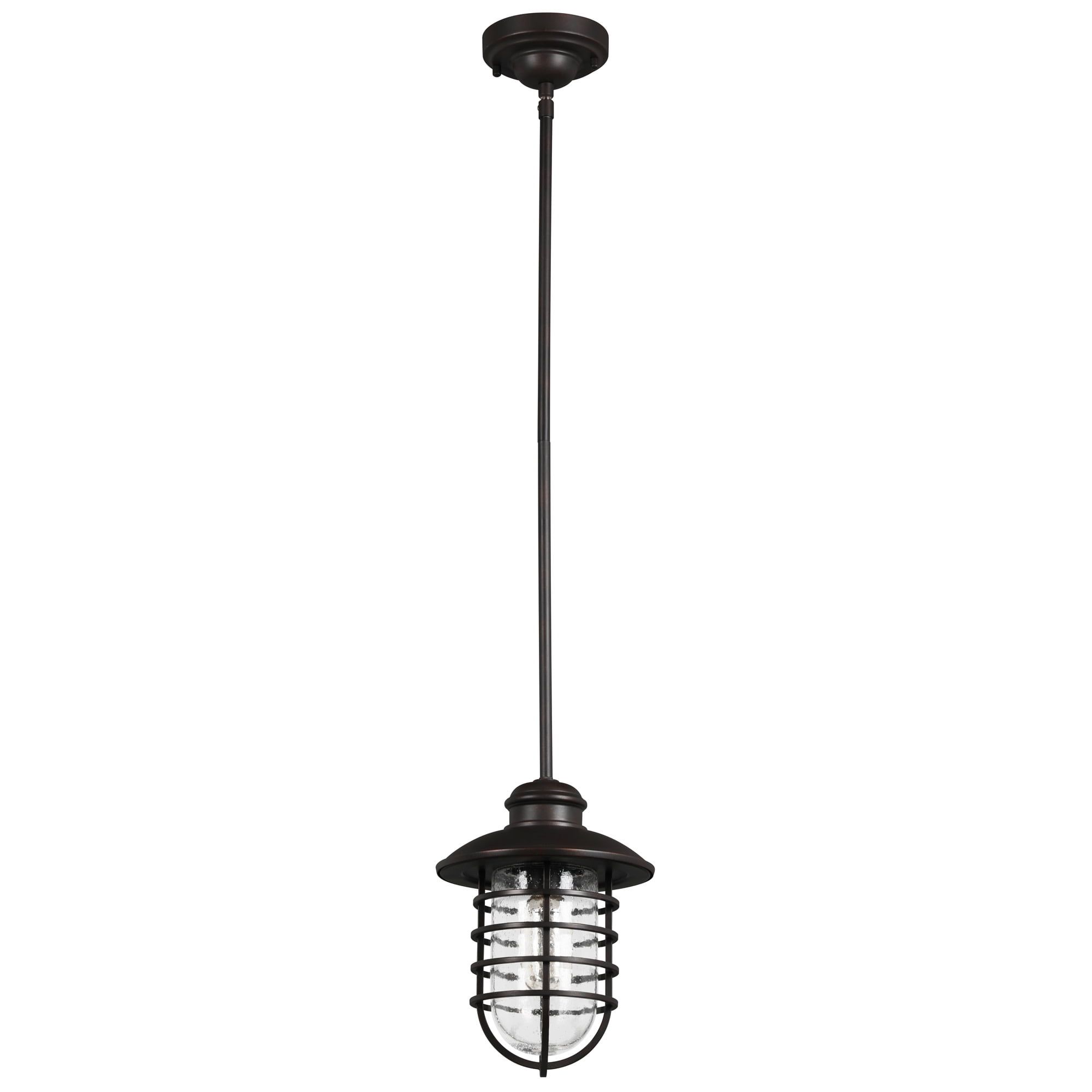 Bronze Industrial Mini Pendant Light with Clear Glass Shade