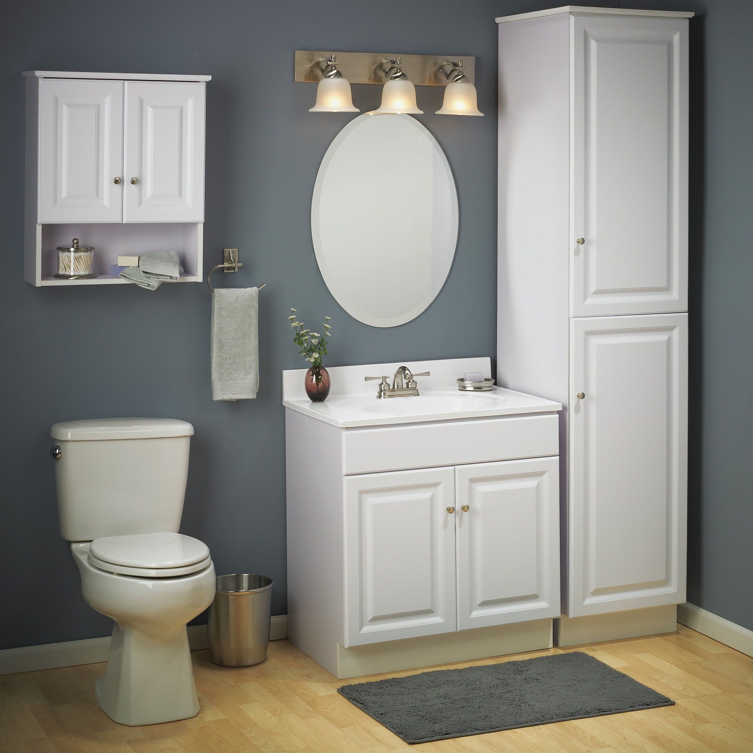 Wyndham 24-Inch White MDF Freestanding Bathroom Vanity Cabinet