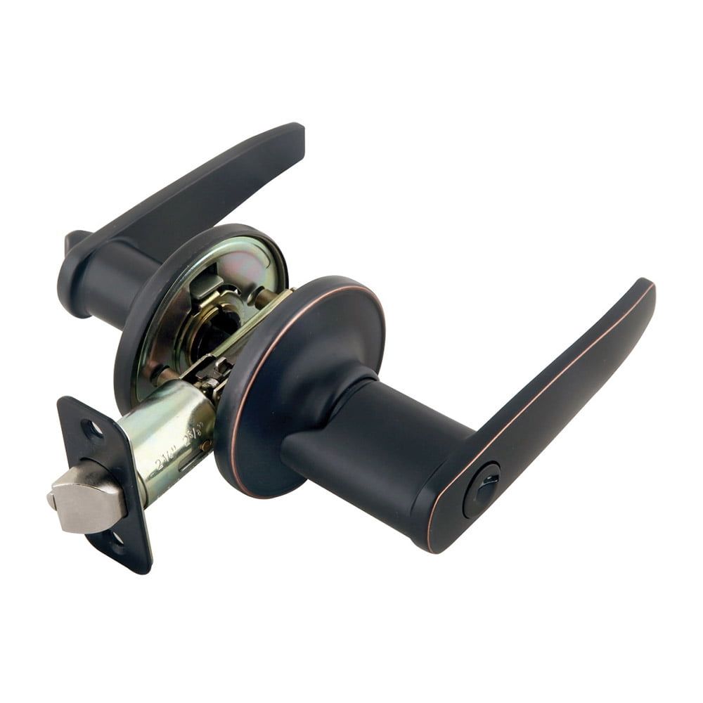 Oil Rubbed Bronze Keyed Entry Door Lever with Nickel Plated Latch