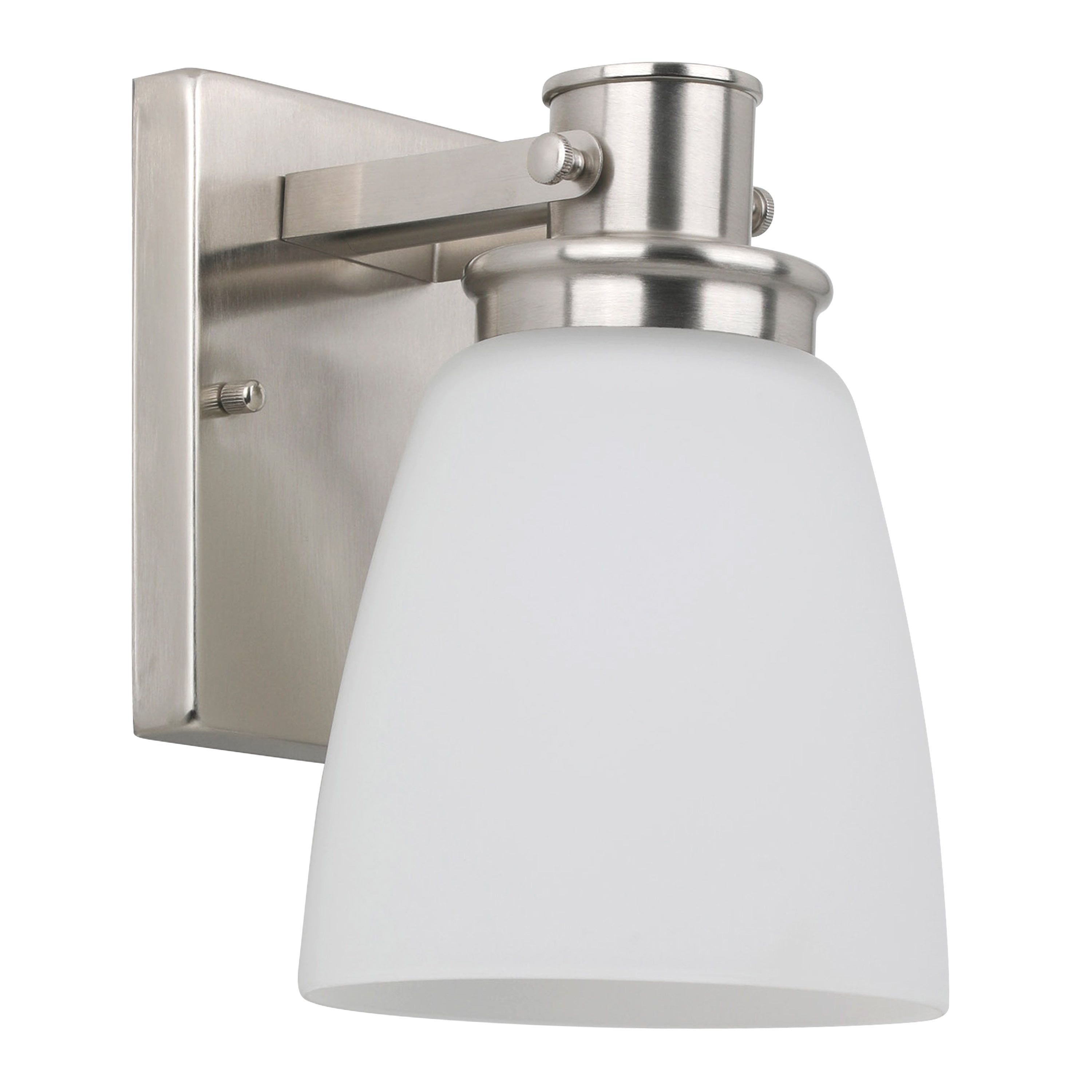 Satin Nickel Wall Sconce with Frosted Glass Shade