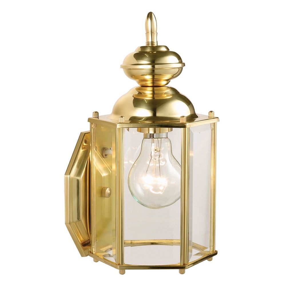 Augusta Elegance Brass and Glass Outdoor Wall Sconce