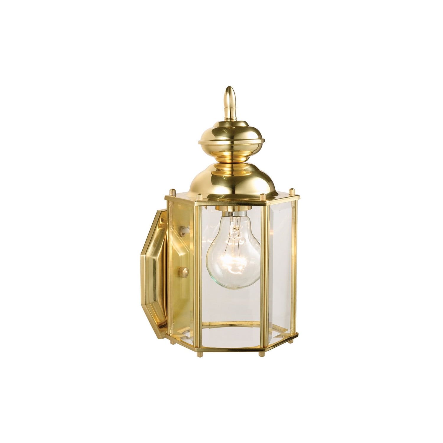 Augusta Elegance Brass and Glass Outdoor Wall Sconce