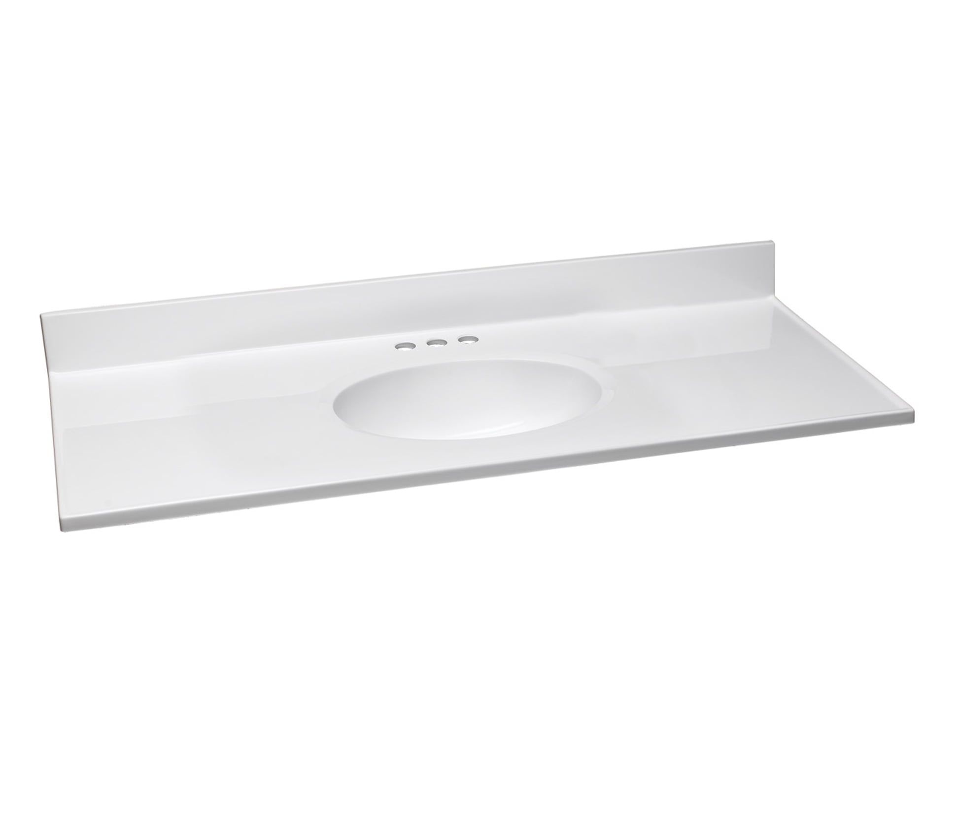 Solid White Cultured Marble 49" Vanity Top with Integrated Sink