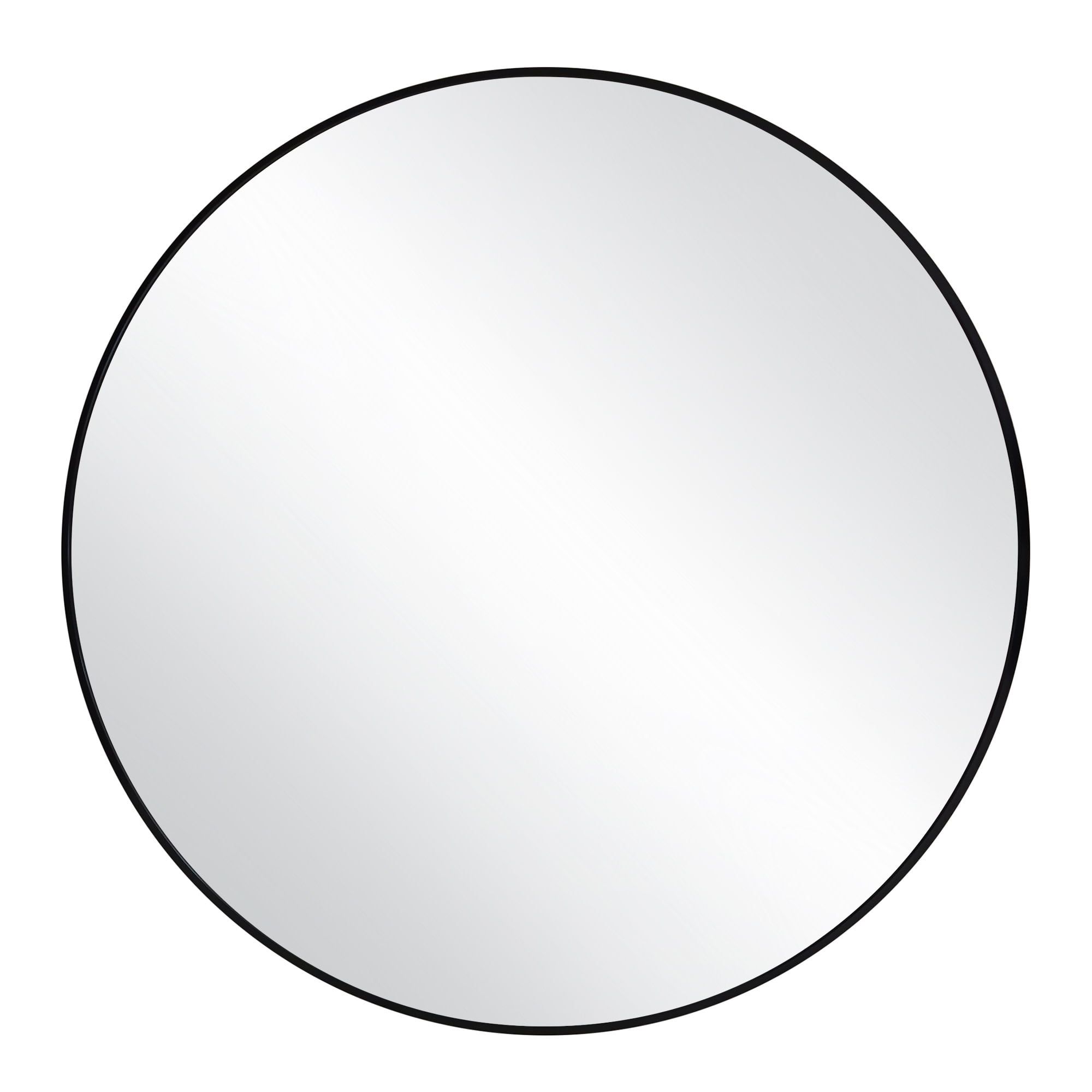 Kenna 28-Inch Round Matte Silver Framed Wall Mirror