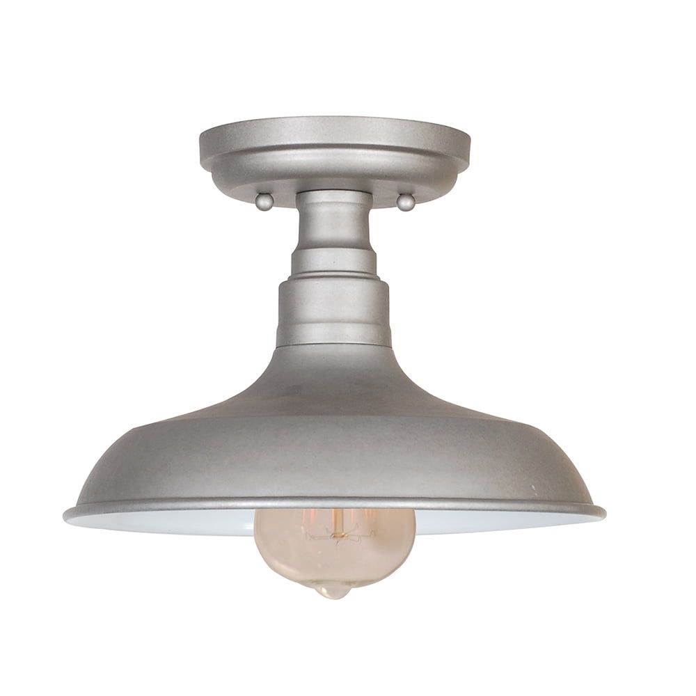 Galvanized Steel Farmhouse Semi-Flush Ceiling Light