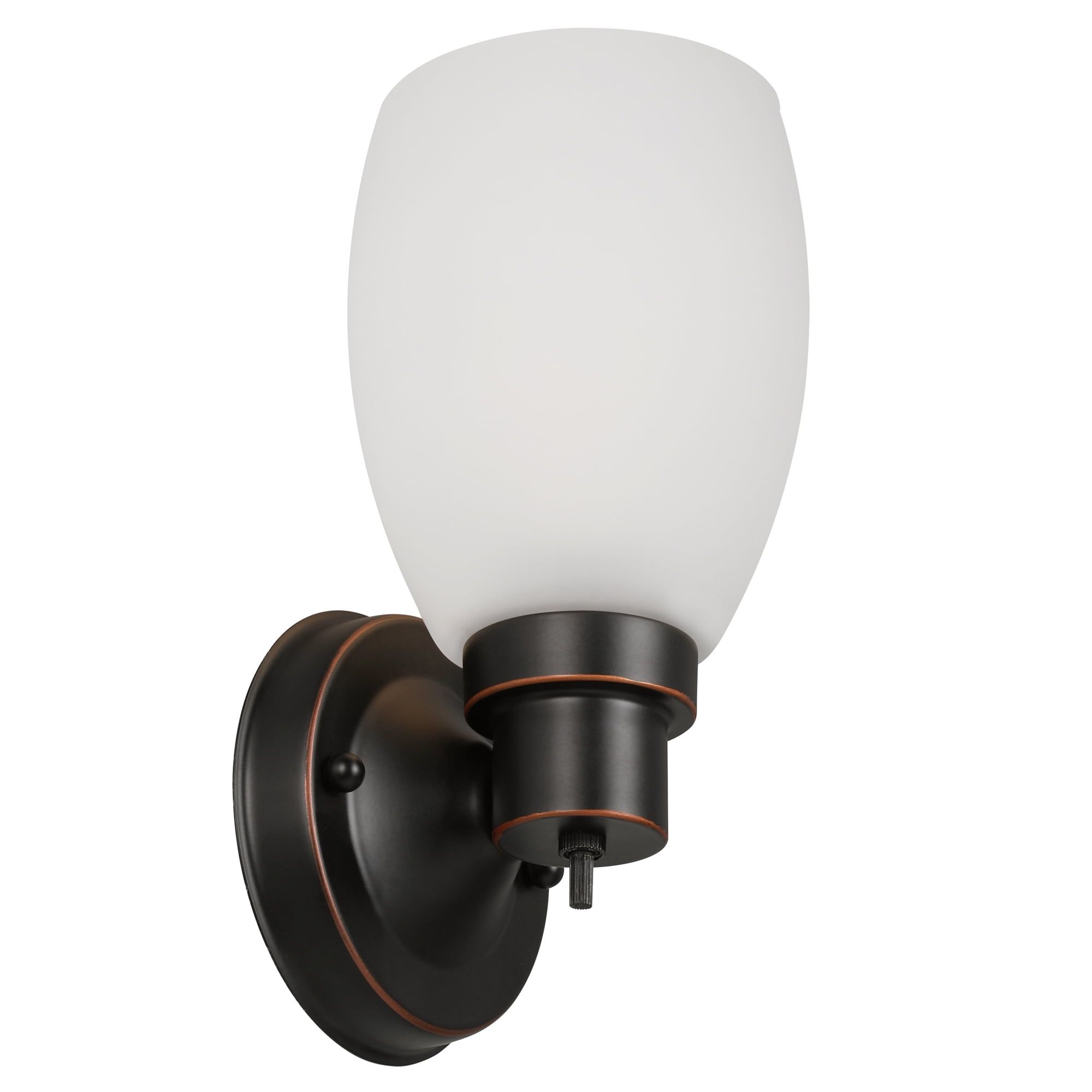 Oil Rubbed Bronze Wall Light with Frosted Glass Shade