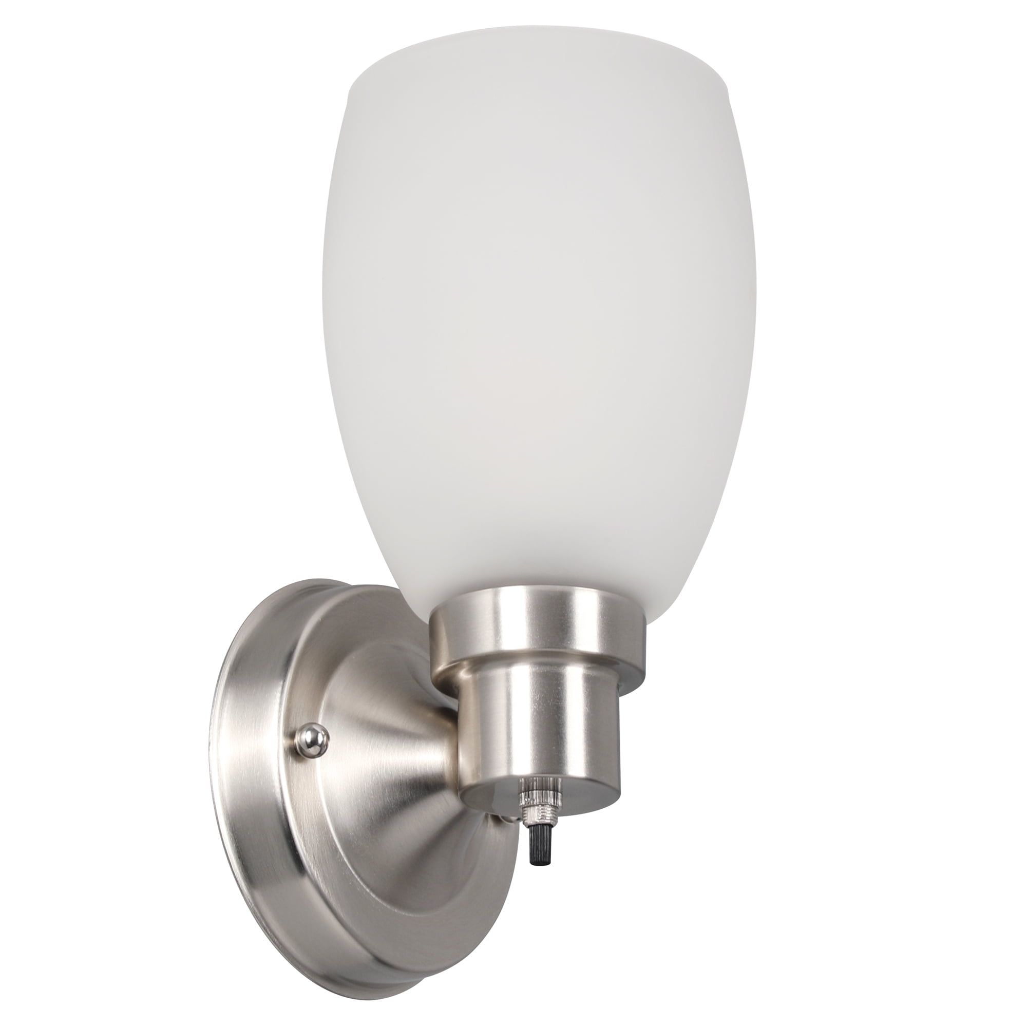 Satin Nickel Frosted Glass Dimmable Wall Sconce