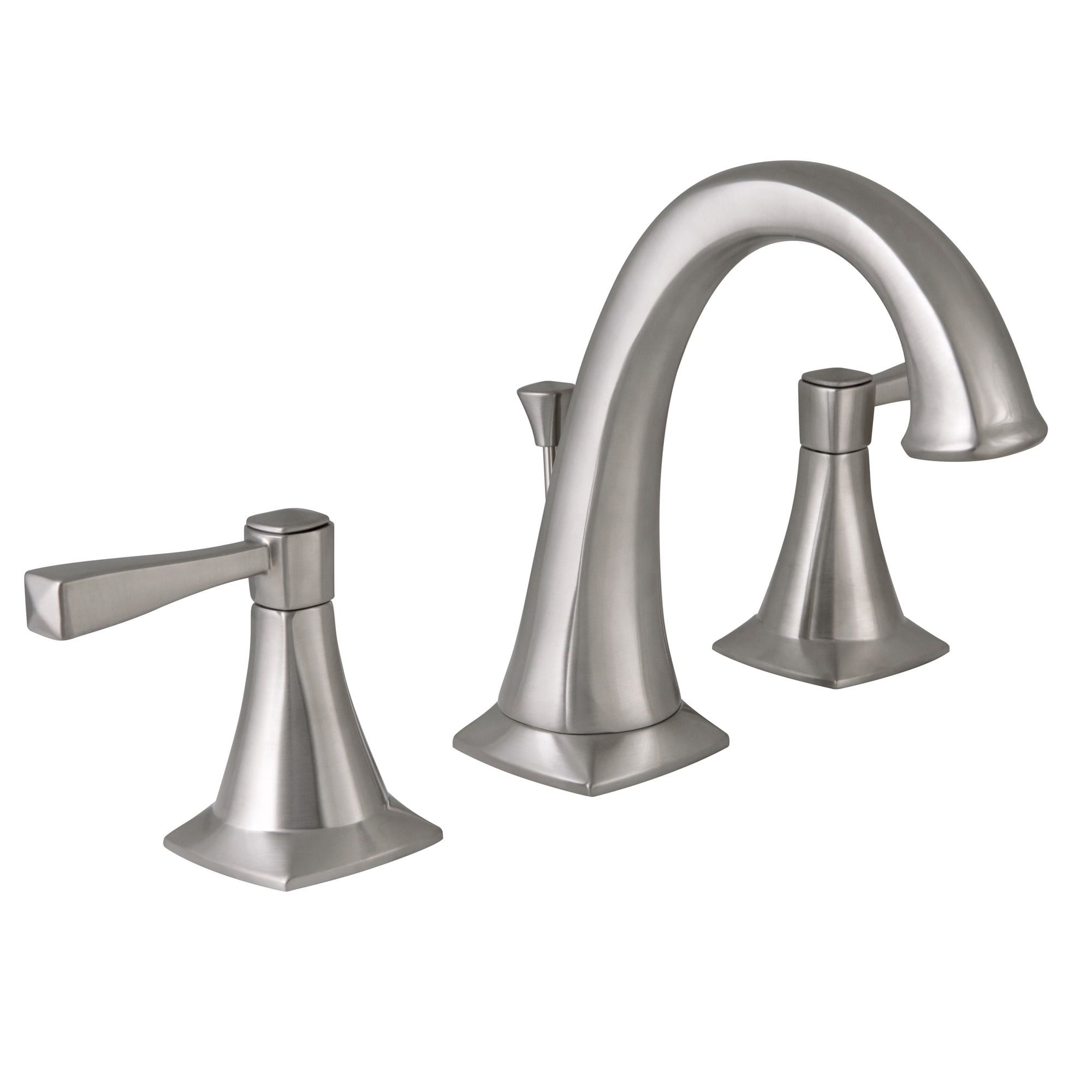 Perth Satin Nickel 8-Inch Dual Handle Modern Bathroom Faucet