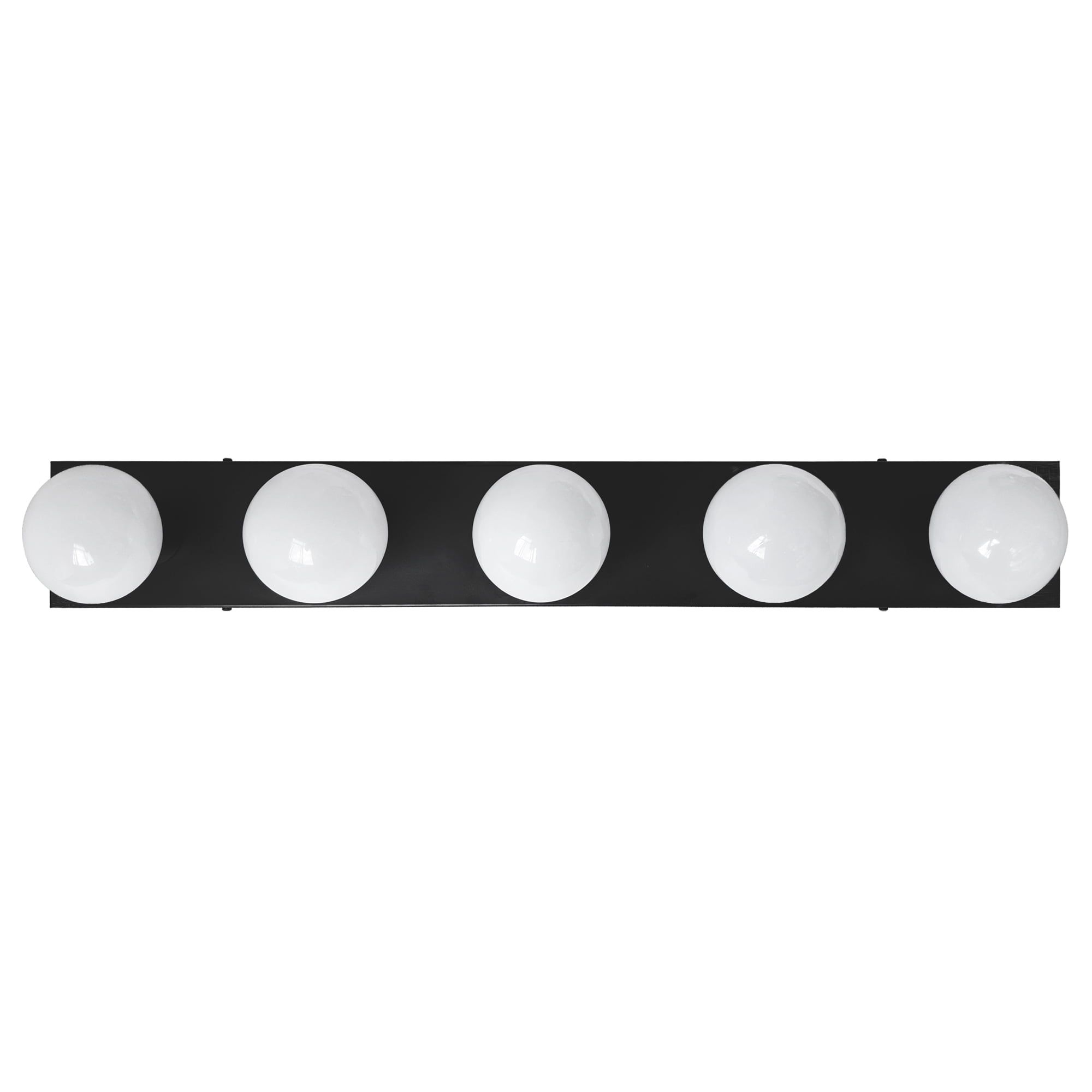 Matte Black 5-Light Dimmable Vanity Strip Light