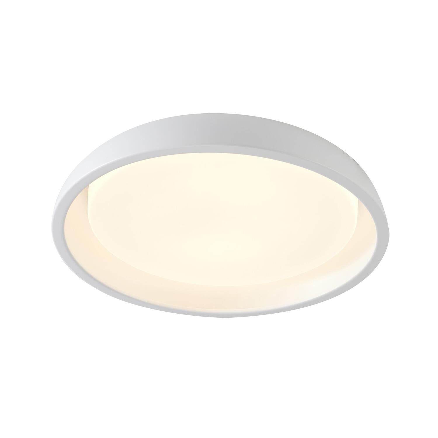 16" White Crystal LED Flush Mount Light with Brushed Nickel Frame