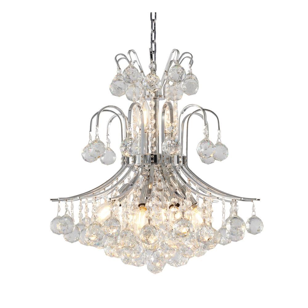 Chrome Crystal Plug-in Chandelier with Adjustable Chain