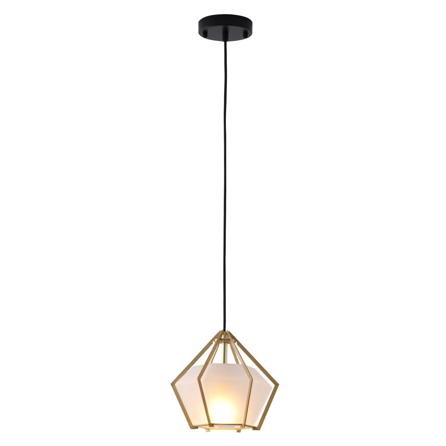 Bethel Frosted Glass Gold Finish 8'' Indoor/Outdoor Pendant Light