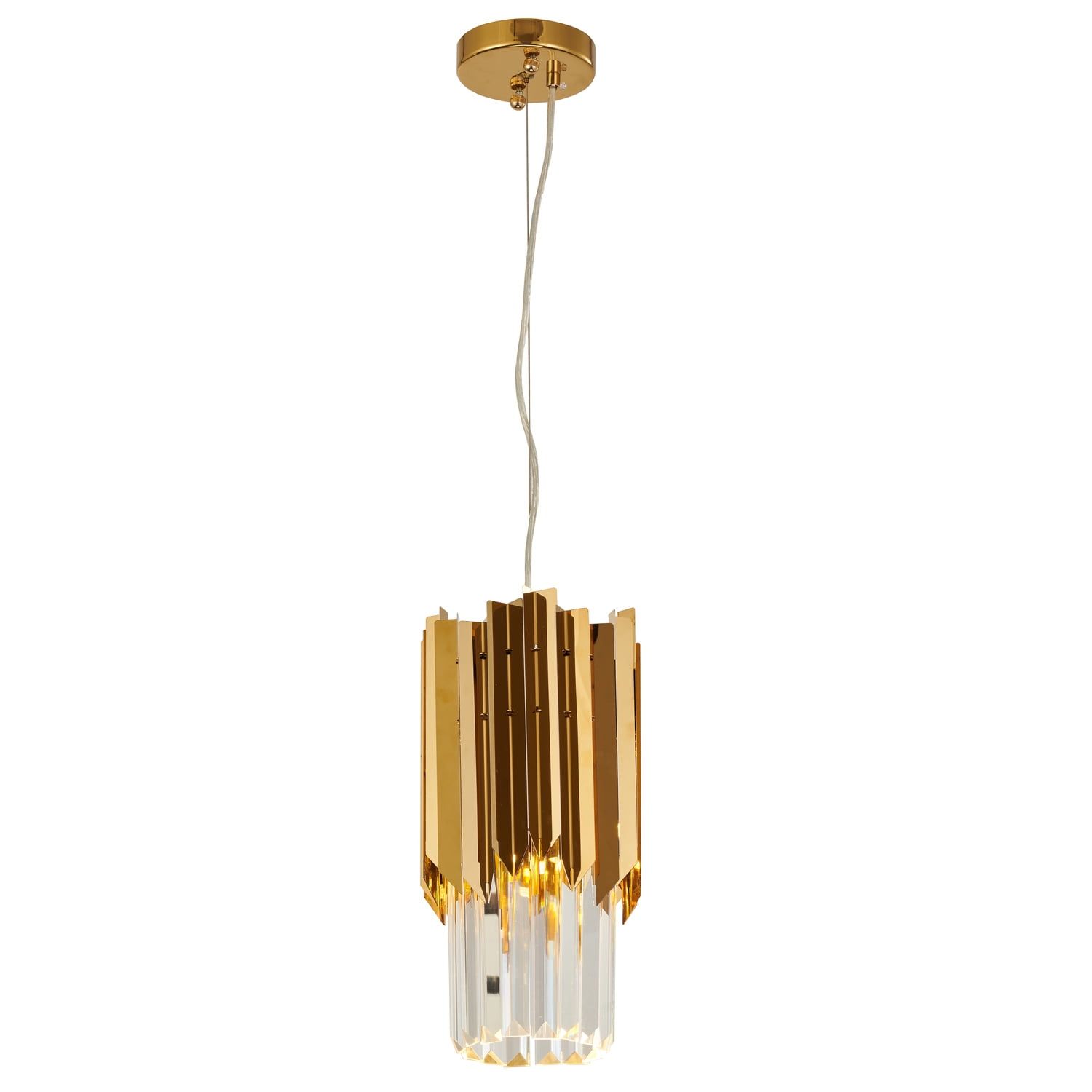 Gold and Crystal Modern Single Pendant Light