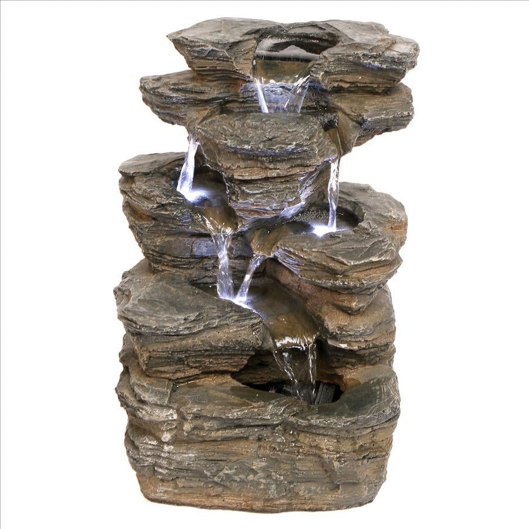 Devil's Thumb Falls LED Illuminated Resin Garden Fountain