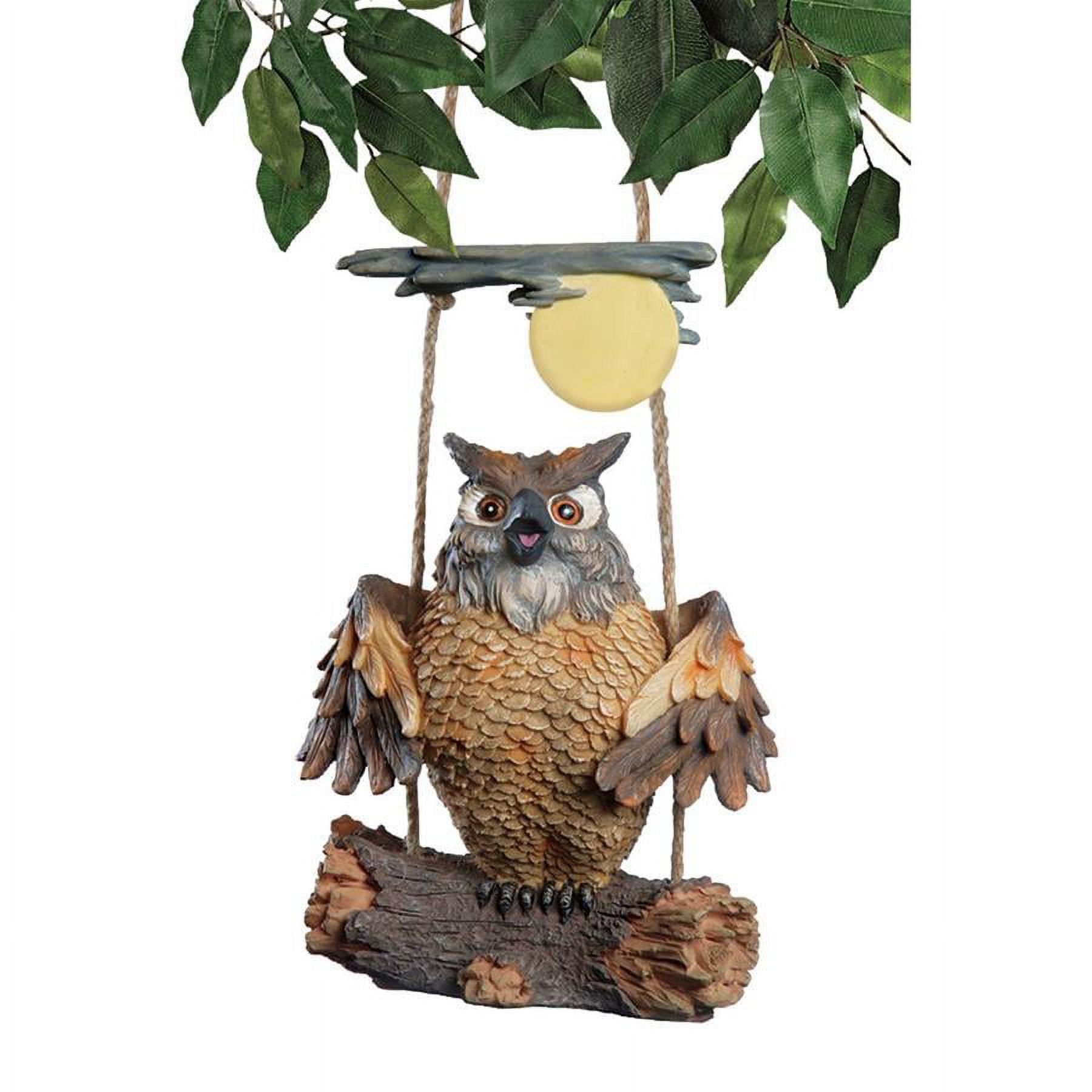 Howie the Hoot Owl Swinging Resin Sculpture for Halloween