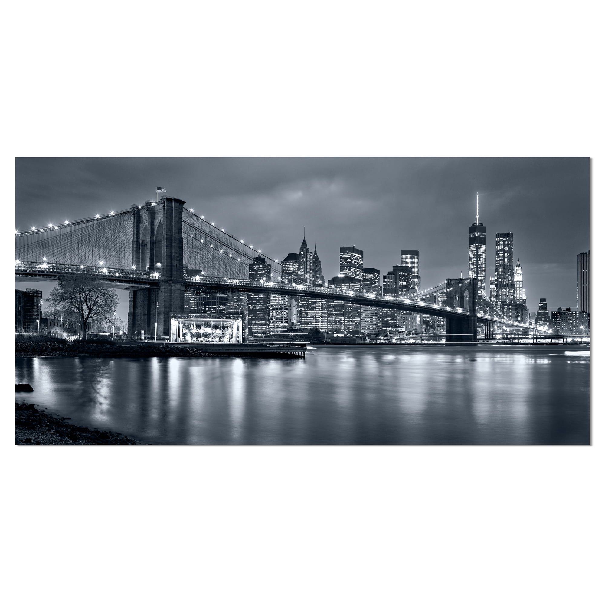 Panoramic Black and White New York City Skyline Canvas Print