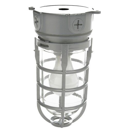 Silver Industrial Ceiling Mount Light with Tempered Glass Lens