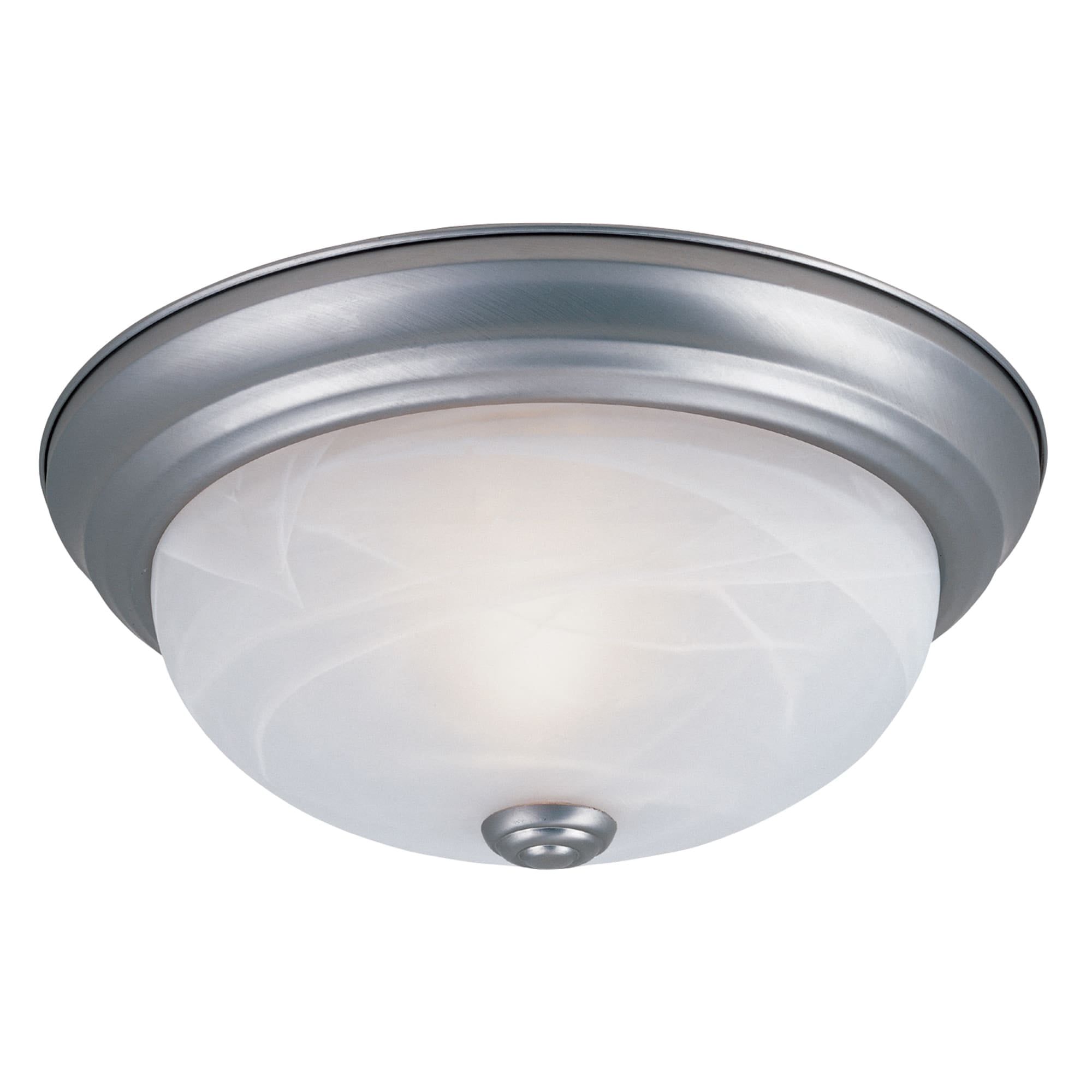 Pewter and Alabaster Glass 11.25" Flush Mount Ceiling Light