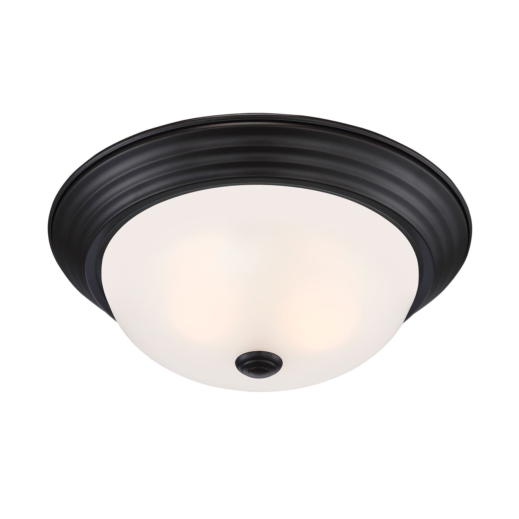 Oil Rubbed Bronze Glass Bowl Flush Mount Ceiling Light