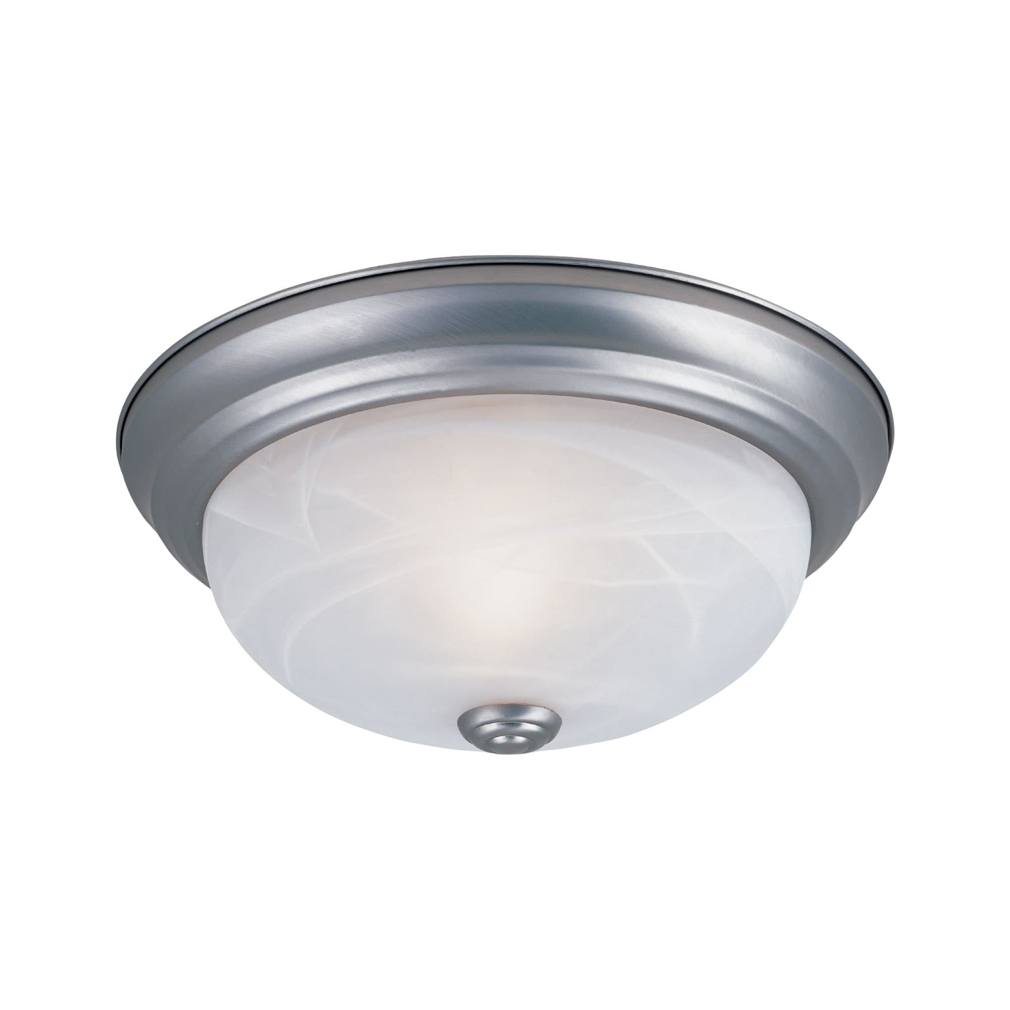 Pewter 15" Alabaster Glass Flush Mount Ceiling Light