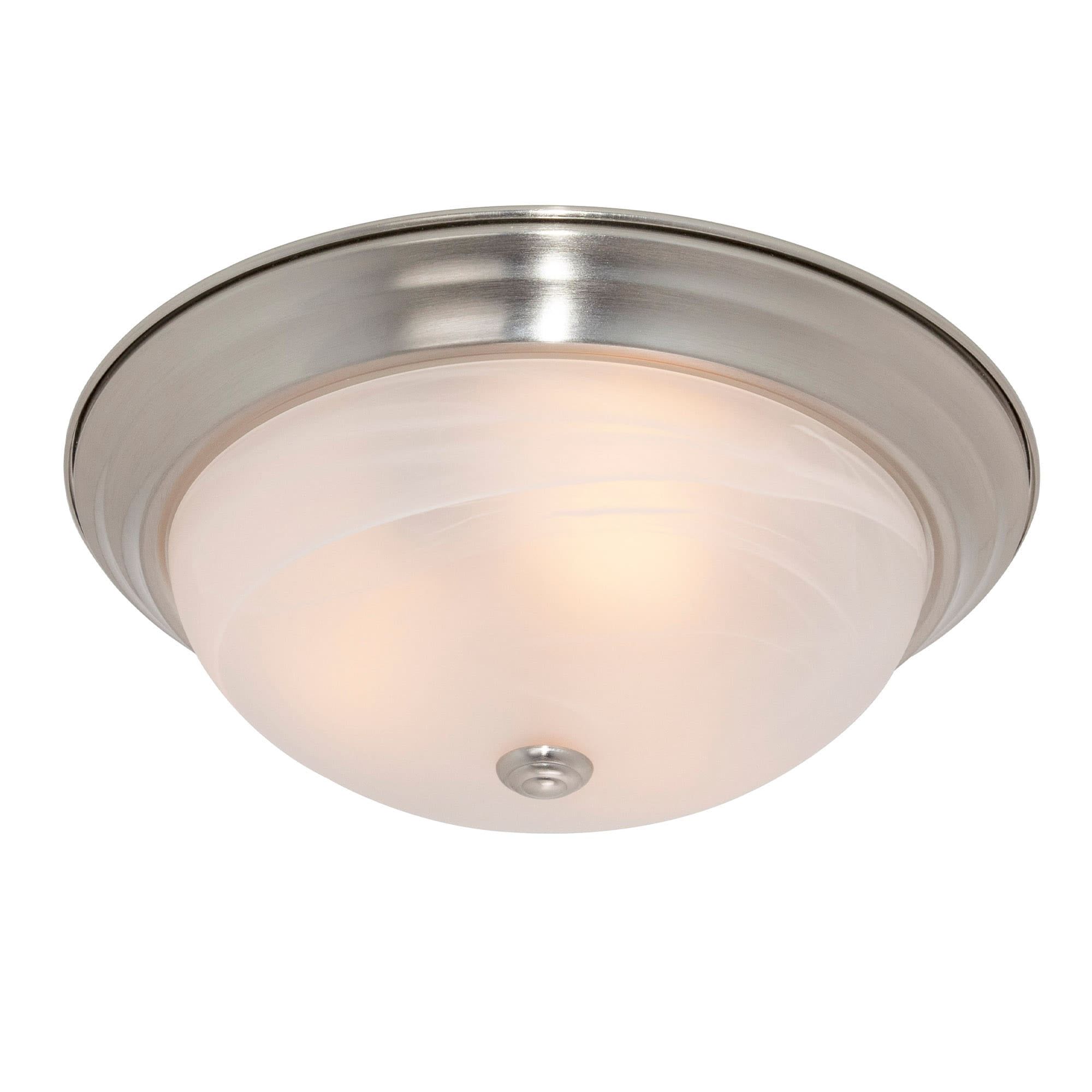 15" Satin Platinum Glass Flush Mount Ceiling Light