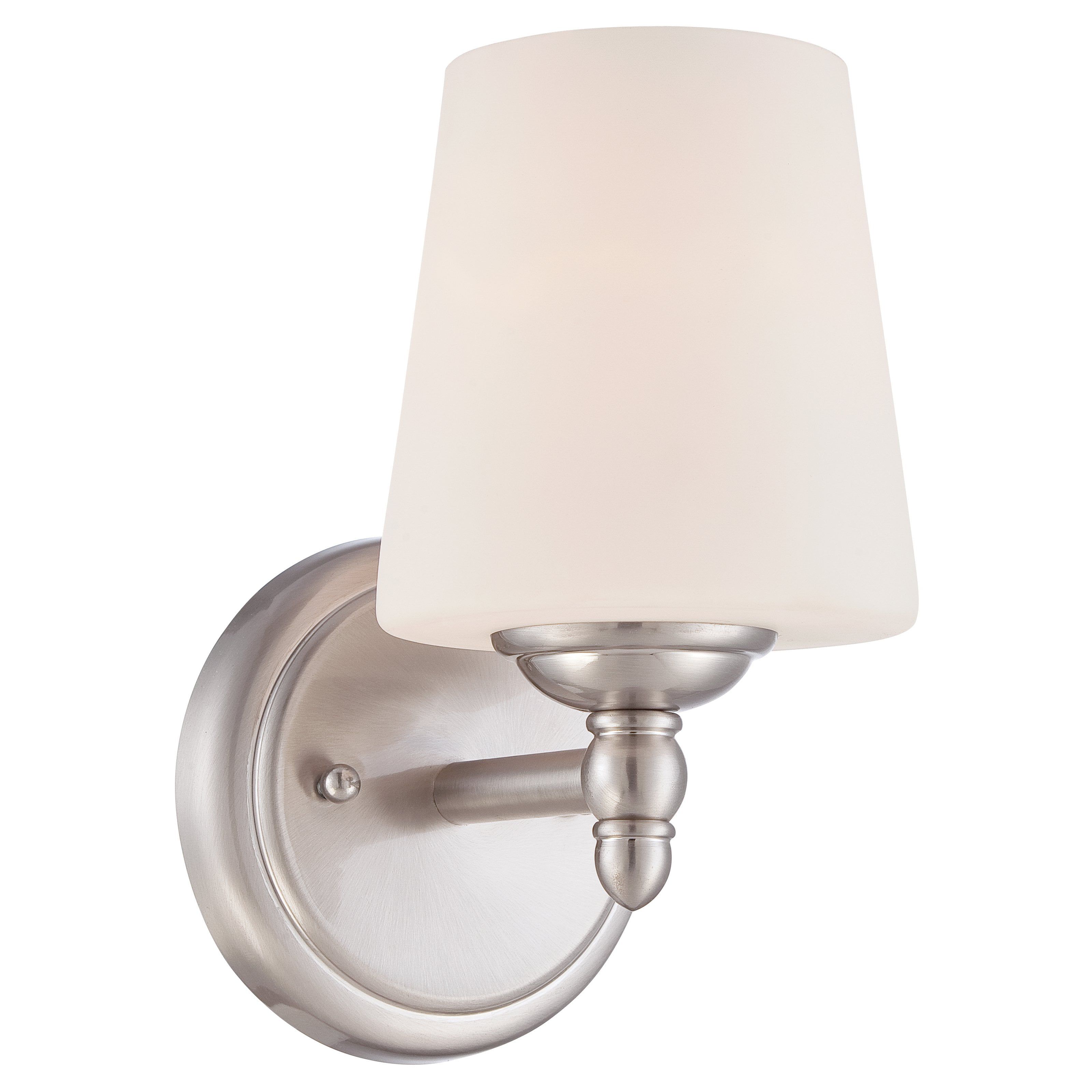 Darcy 9" Brushed Nickel Wall Sconce with Opal Glass Shade