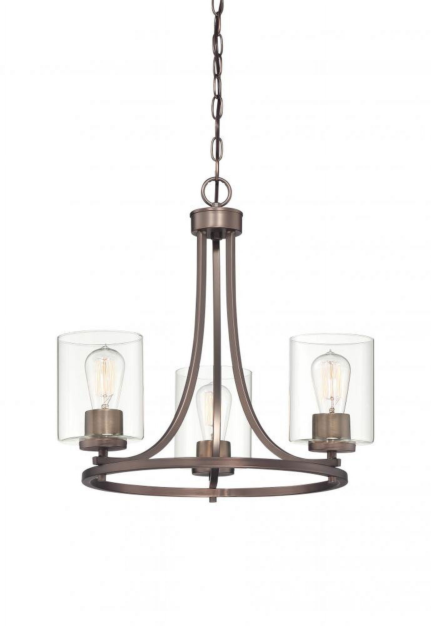 Liam Satin Copper Bronze 20" Transitional 3-Light Chandelier