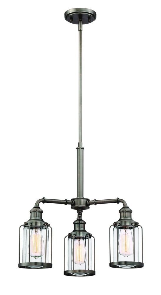 Mini Anson Bronze Industrial Chic Plug-in Chandelier