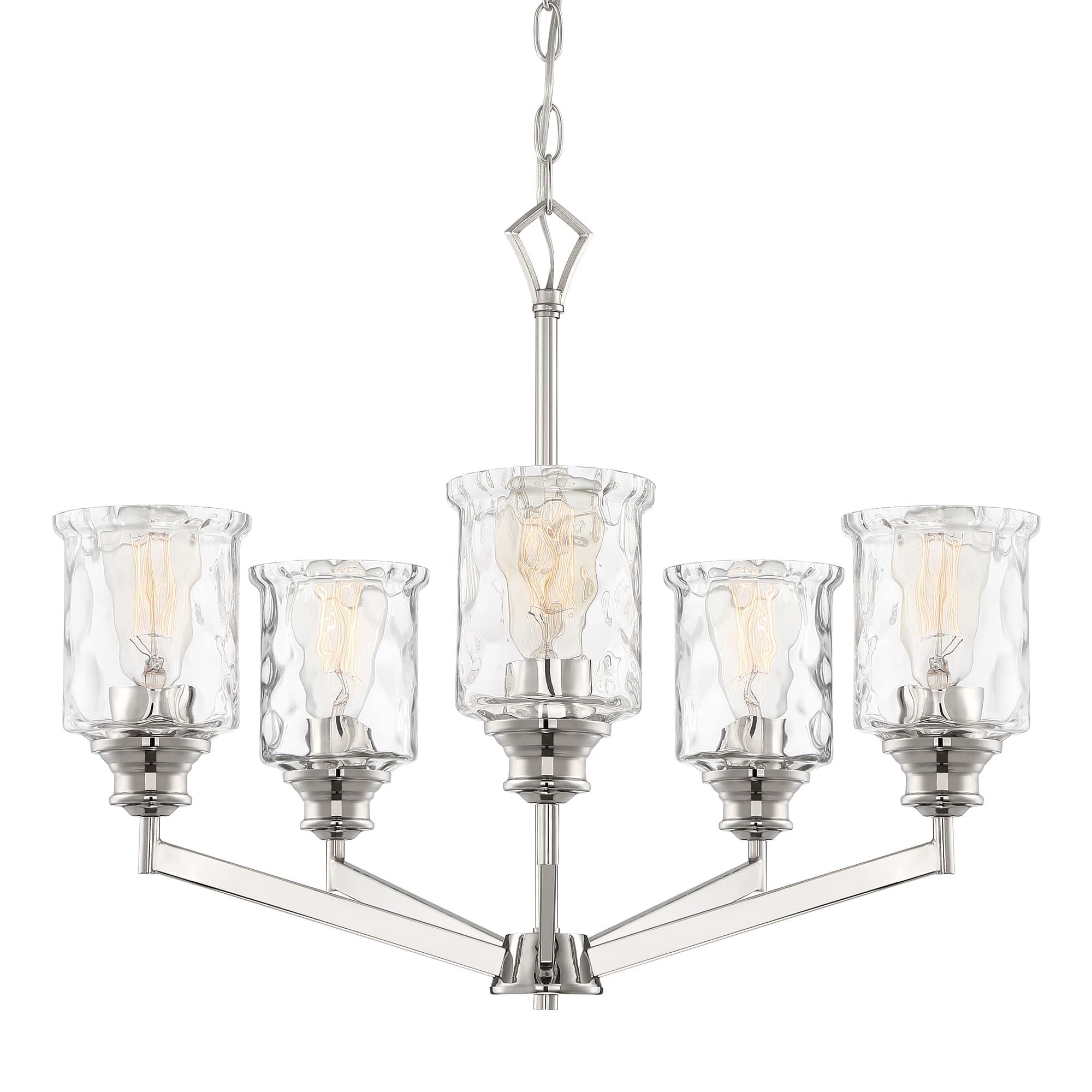 Drake Polished Nickel Modern Minimalist 5-Light Chandelier