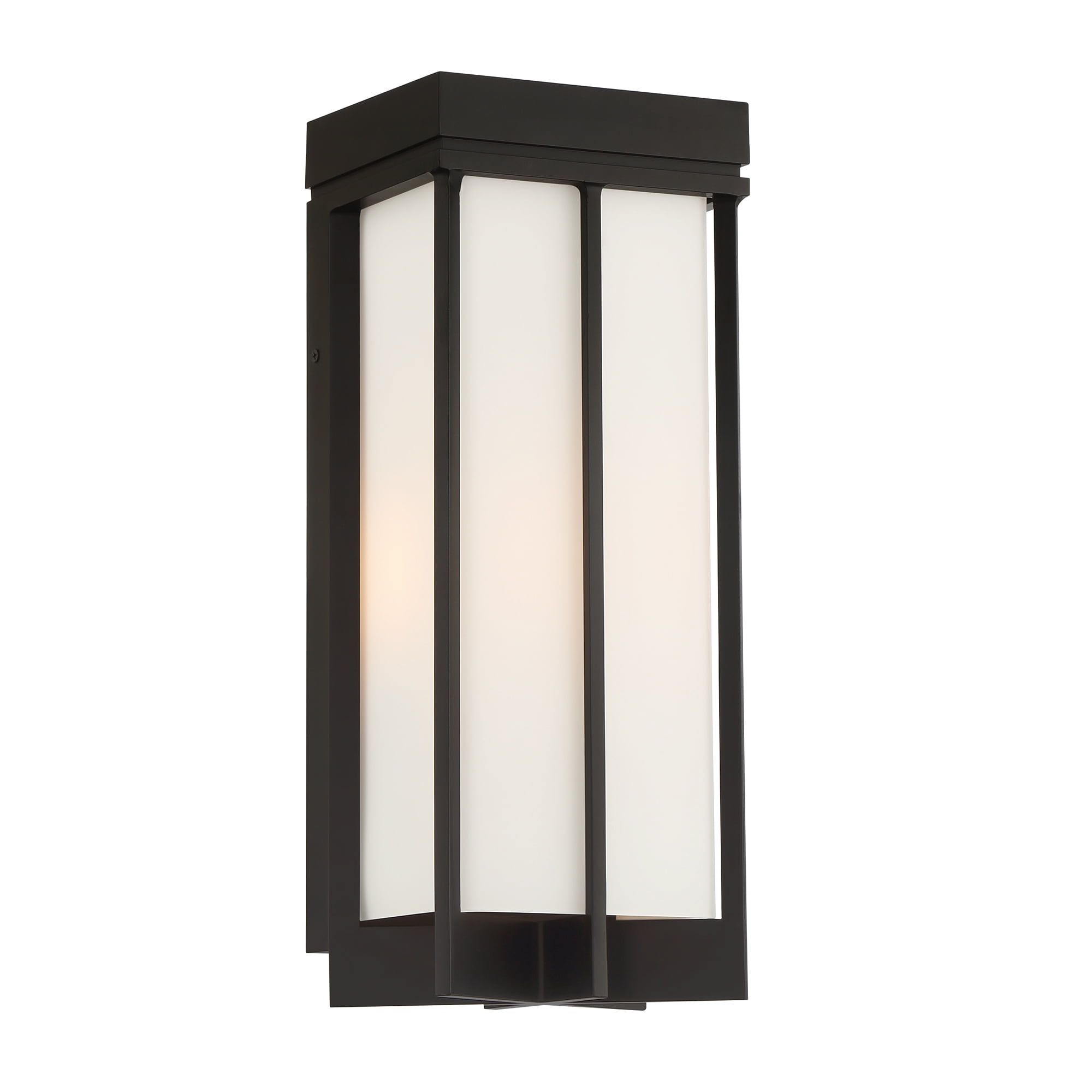 17.5" Matte Black Metal Lantern Wall Sconce