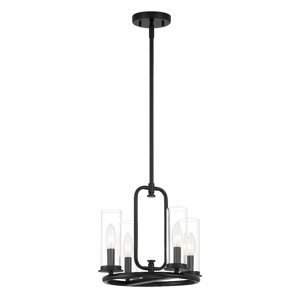 Hudson Heights 14" Matte Black Coastal Modern Pendant Light