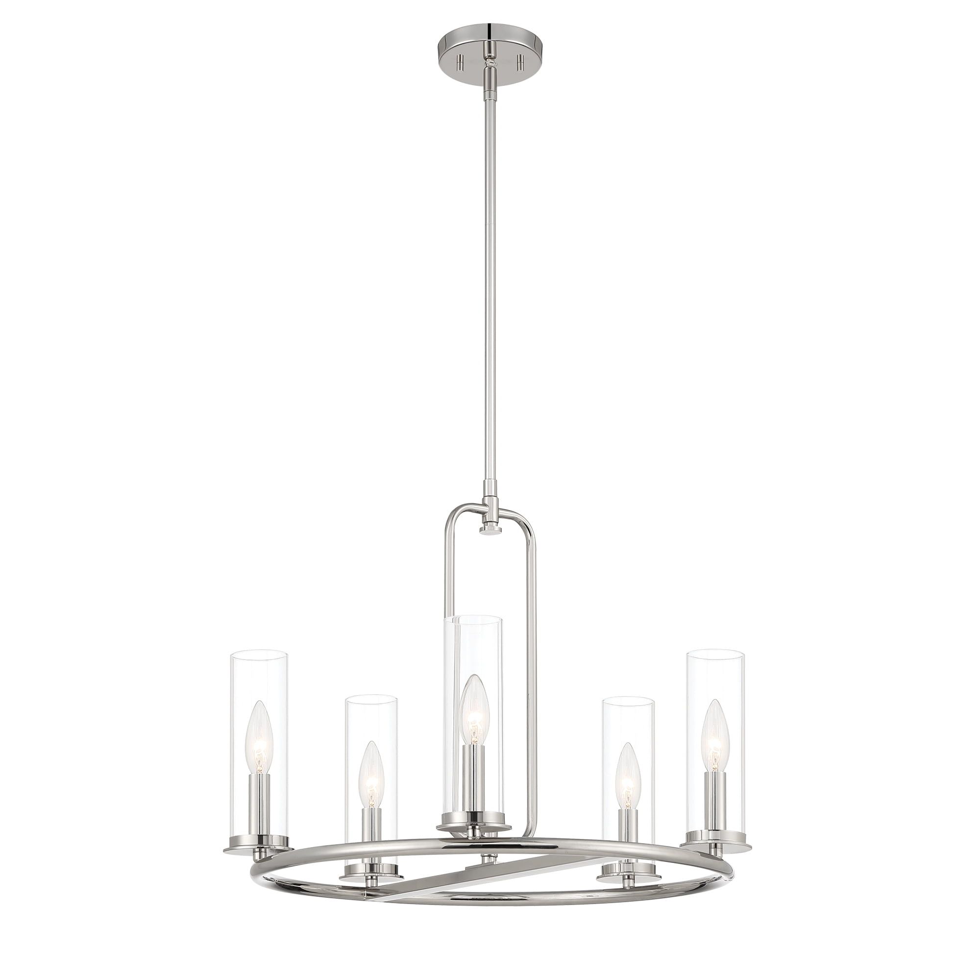 Hudson Heights 17.5" Matte Black Durable Steel 5-Light Chandelier