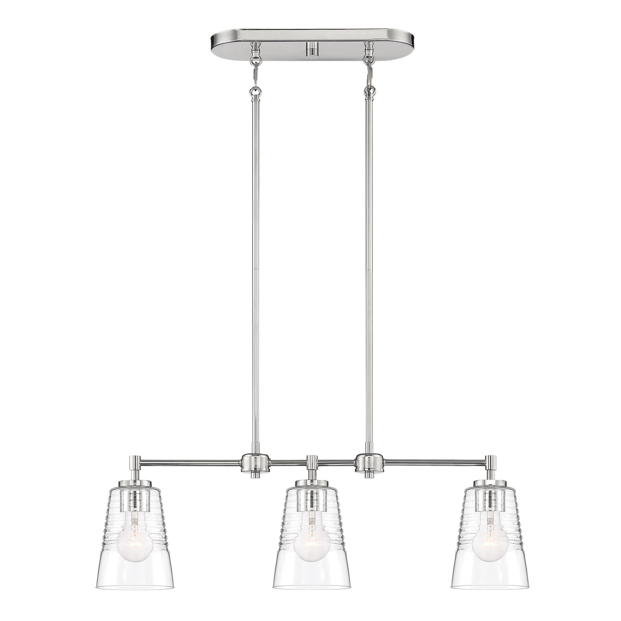 Ingo Urban Chic 30" Polished Nickel Island Pendant with Clear Glass