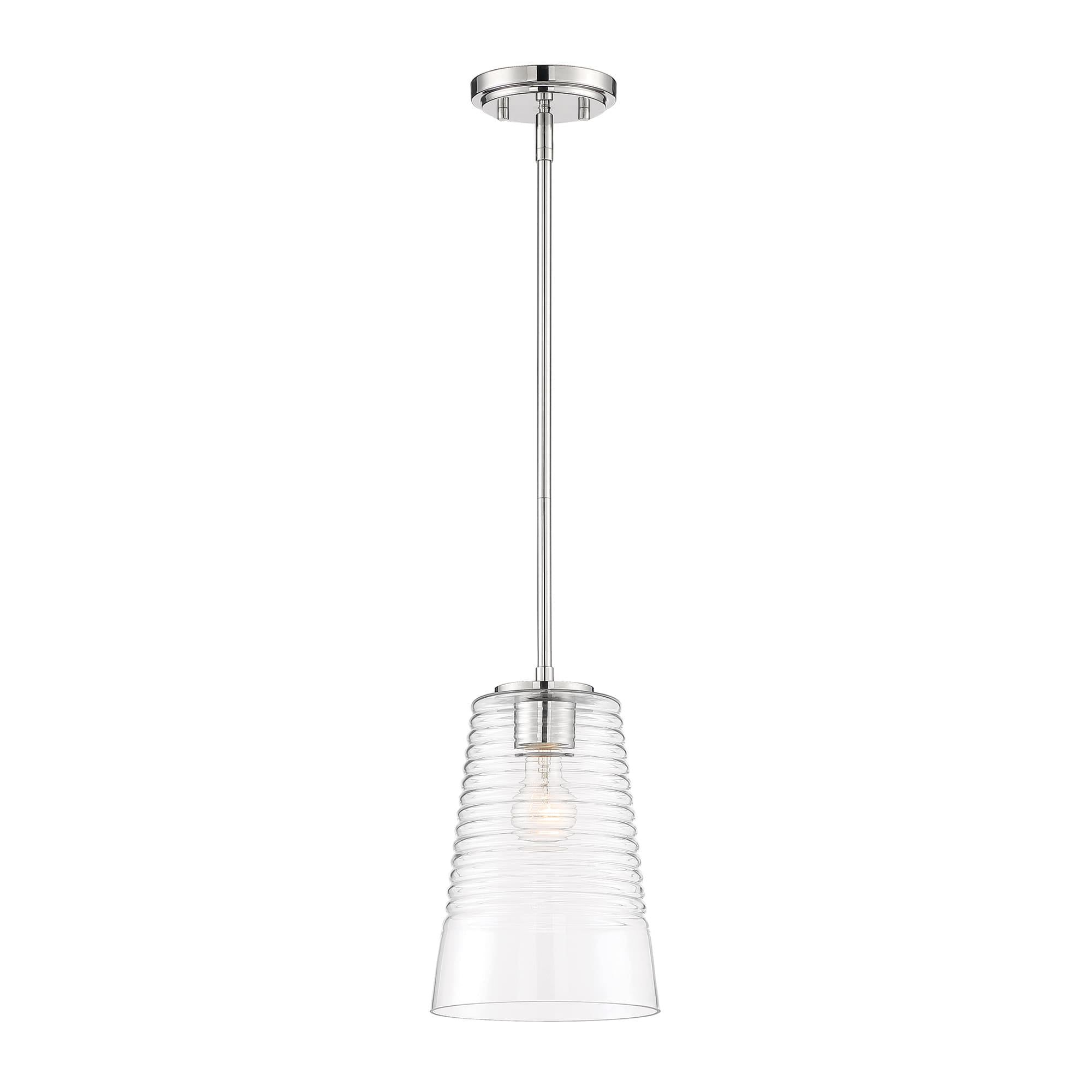 Urban Chic Polished Nickel & Clear Glass 12'' Pendant Light