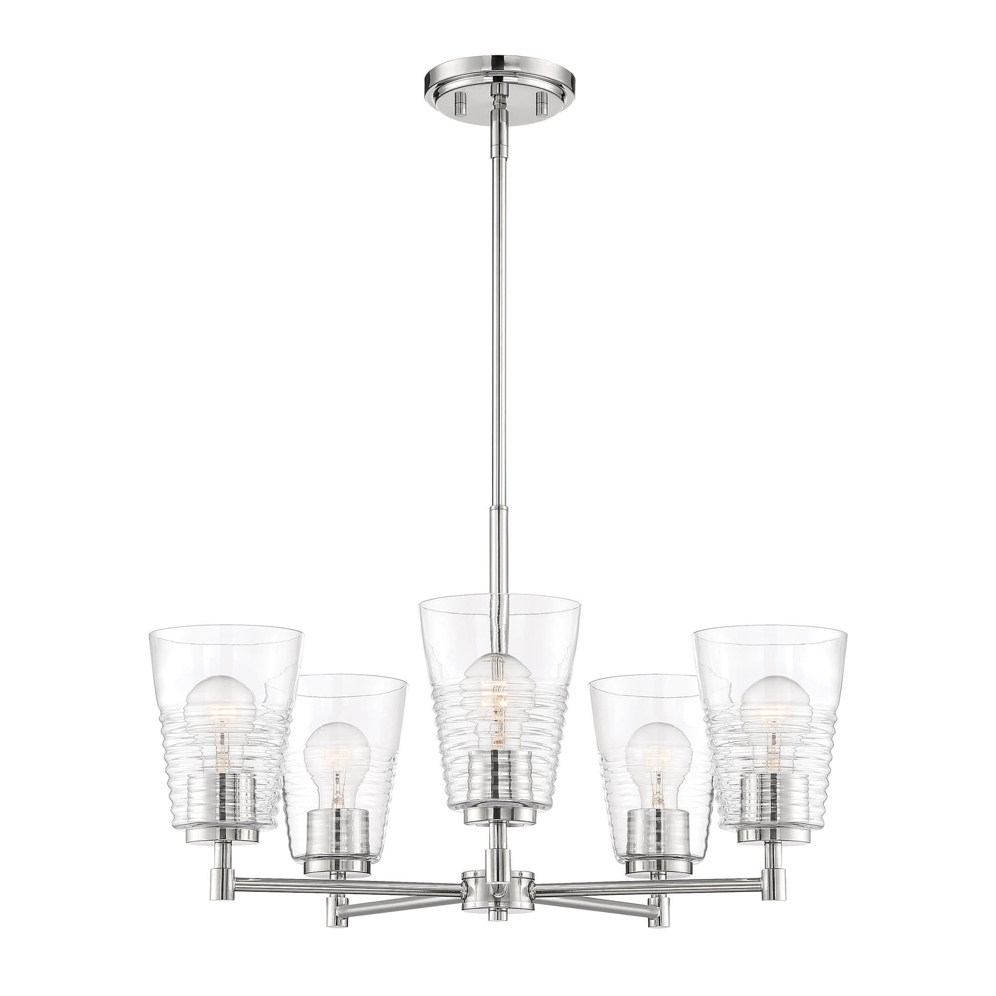 Ingo Urban Chic Polished Nickel 5-Light Chandelier with Clear Glass