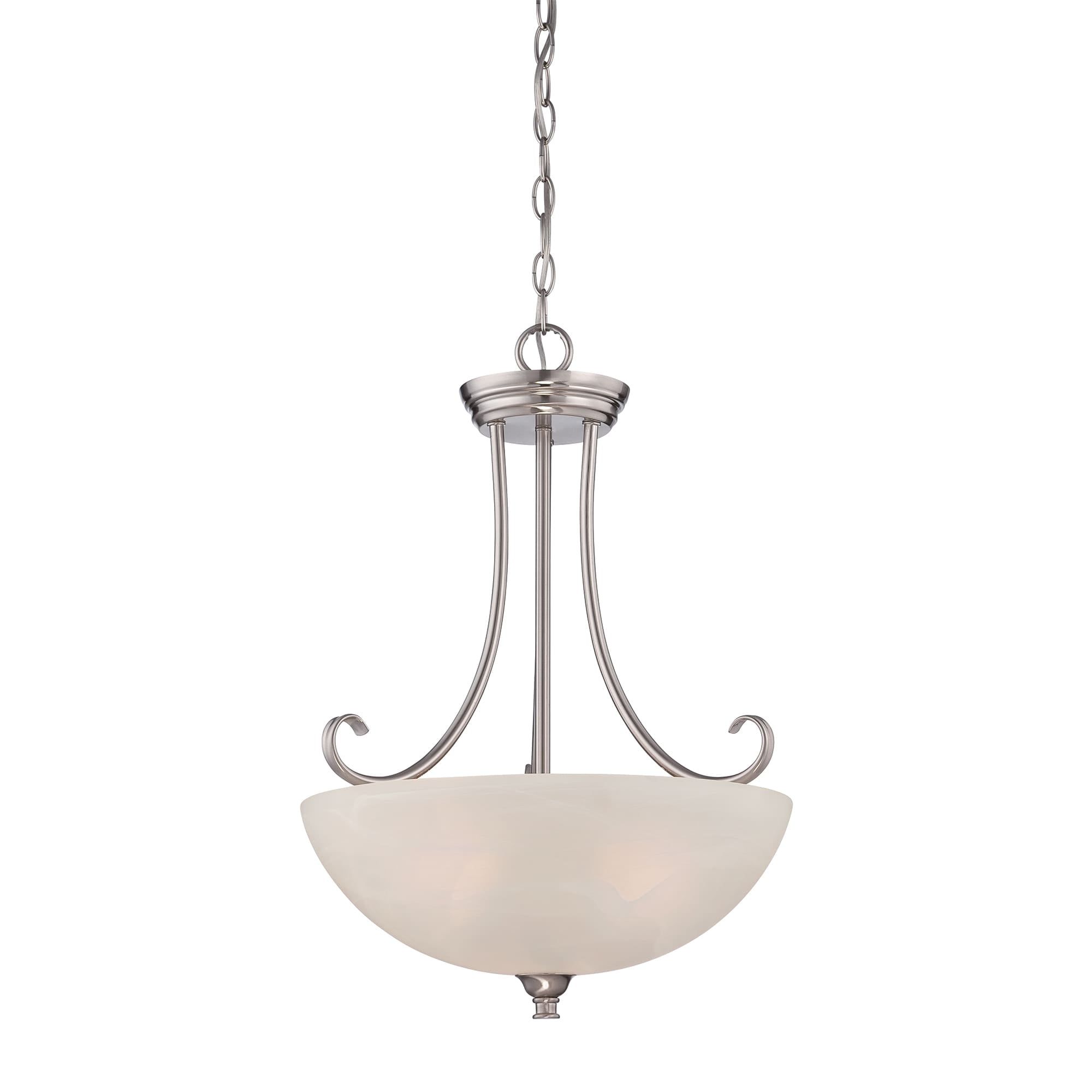 Kendall 17'' Bronze Bowl Pendant with Alabaster Glass Shade