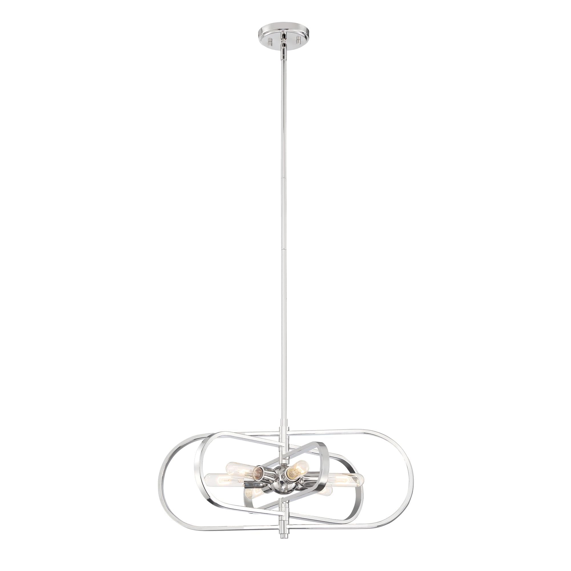 Kenzo Modern Twist Polished Nickel 24" Plug-In Chandelier