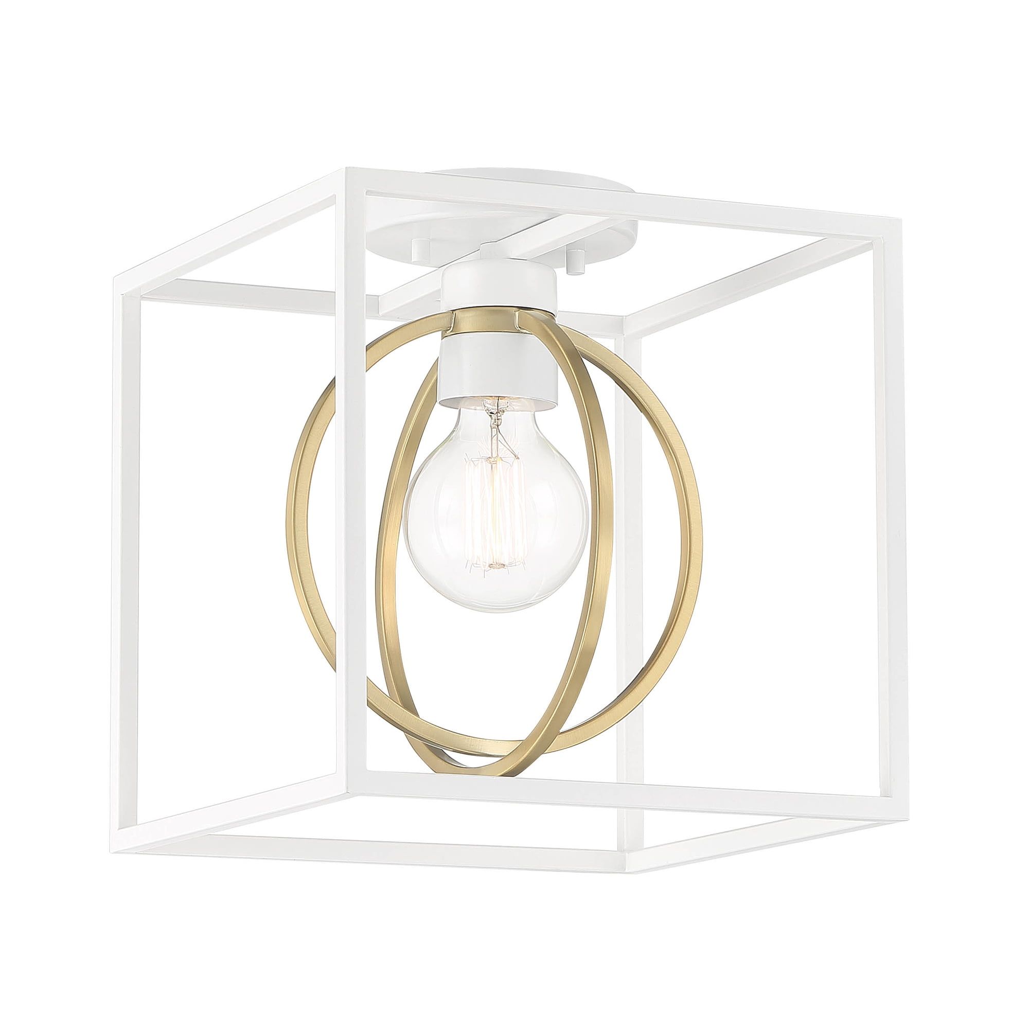 Brushed Nickel 10" White LED Semi-Flush Mount Light
