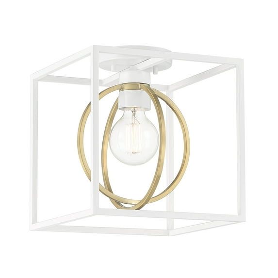Brushed Nickel 10" White LED Semi-Flush Mount Light