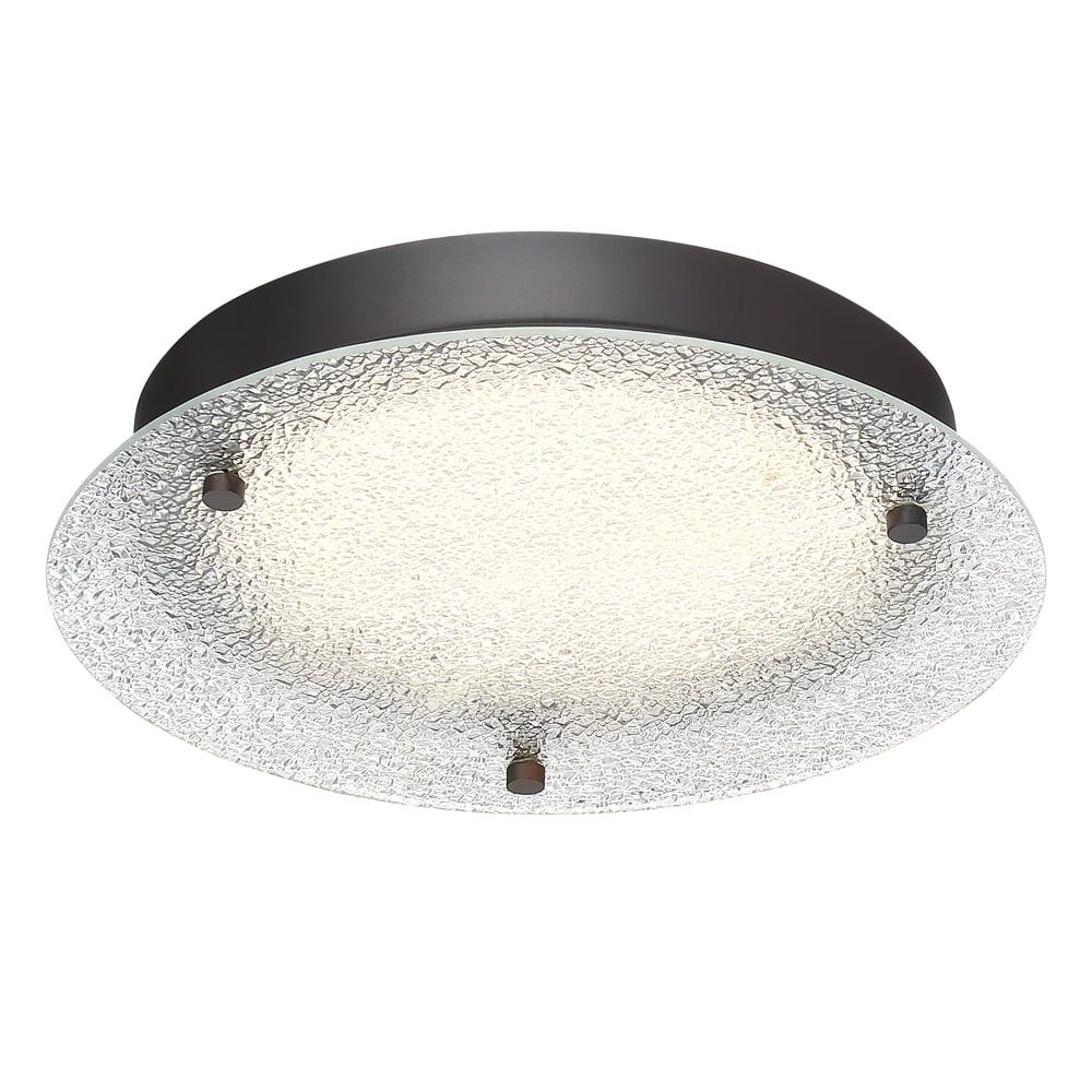 Sleek Satin Bronze 11.5" Edge Lit LED Flush Mount Ceiling Light