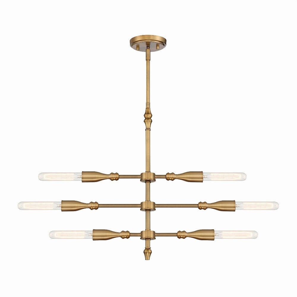 Louise 6-Light Brass and Aluminum Island Chandelier