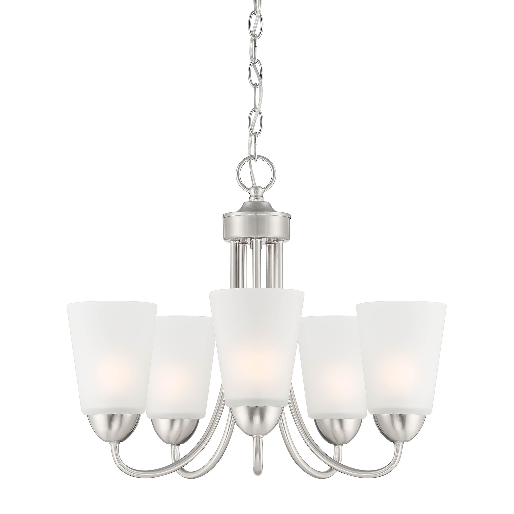 Malone 20" Brushed Nickel 5-Light Chandelier