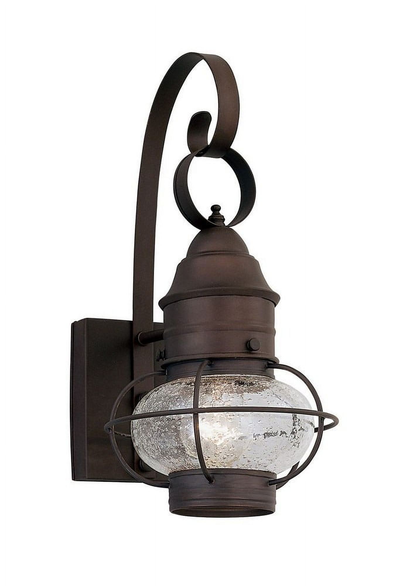 Rustique Bronze 18" Direct Wired Outdoor Lantern in Clear Seedy Glass