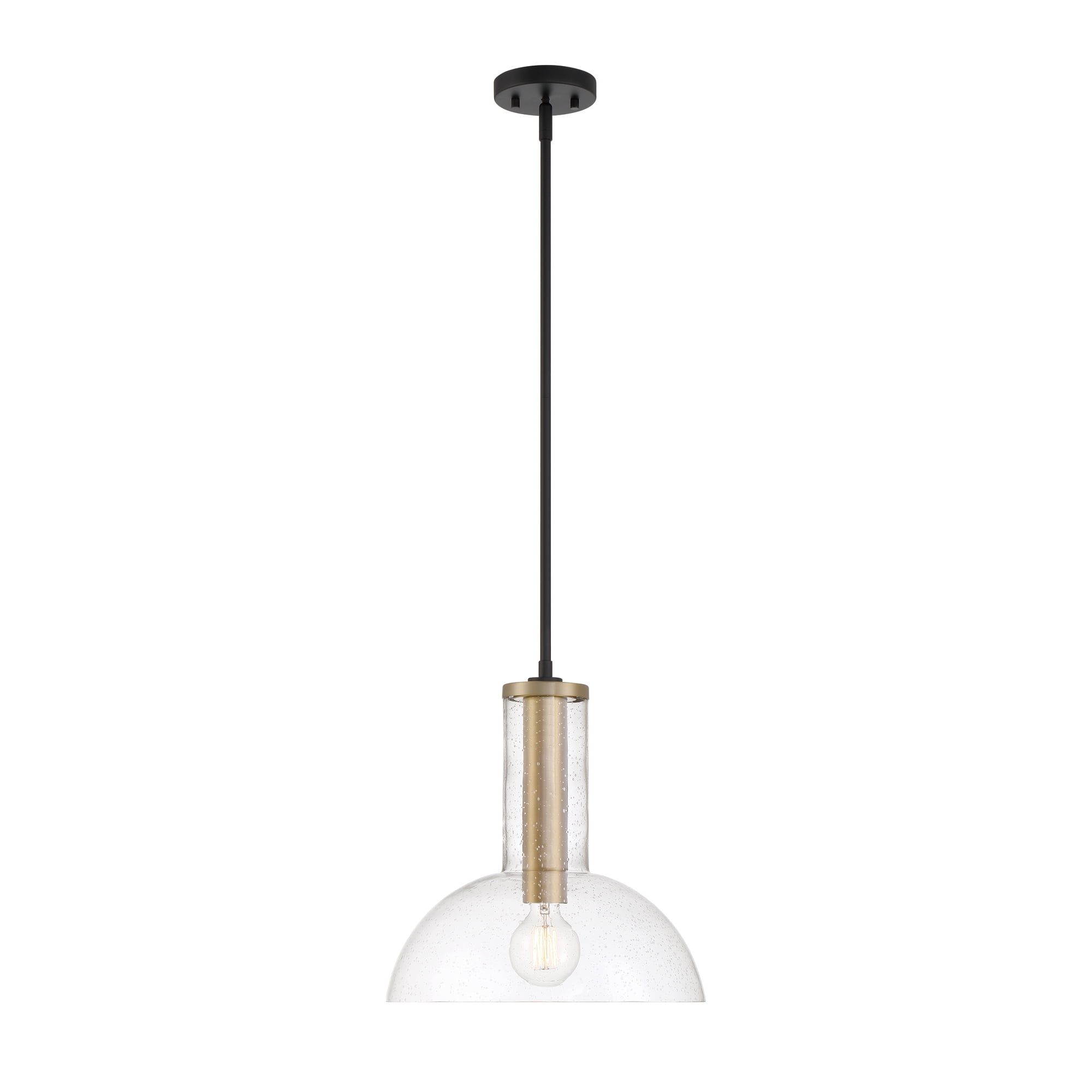 Nova 14-inch Matte Black and Brushed Gold Modern Pendant Light