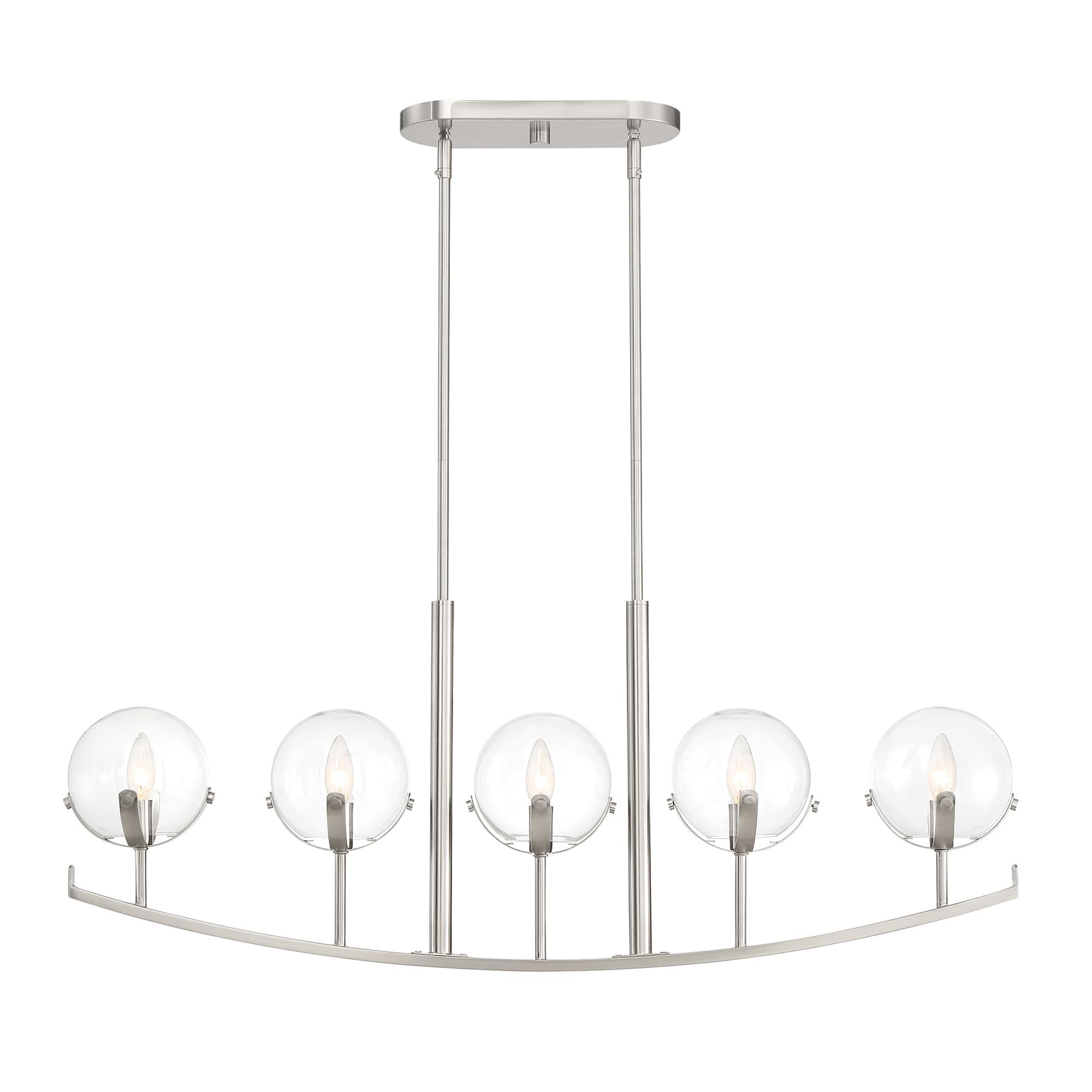 Spyglass Satin Platinum 40" Island Chandelier with Clear Glass