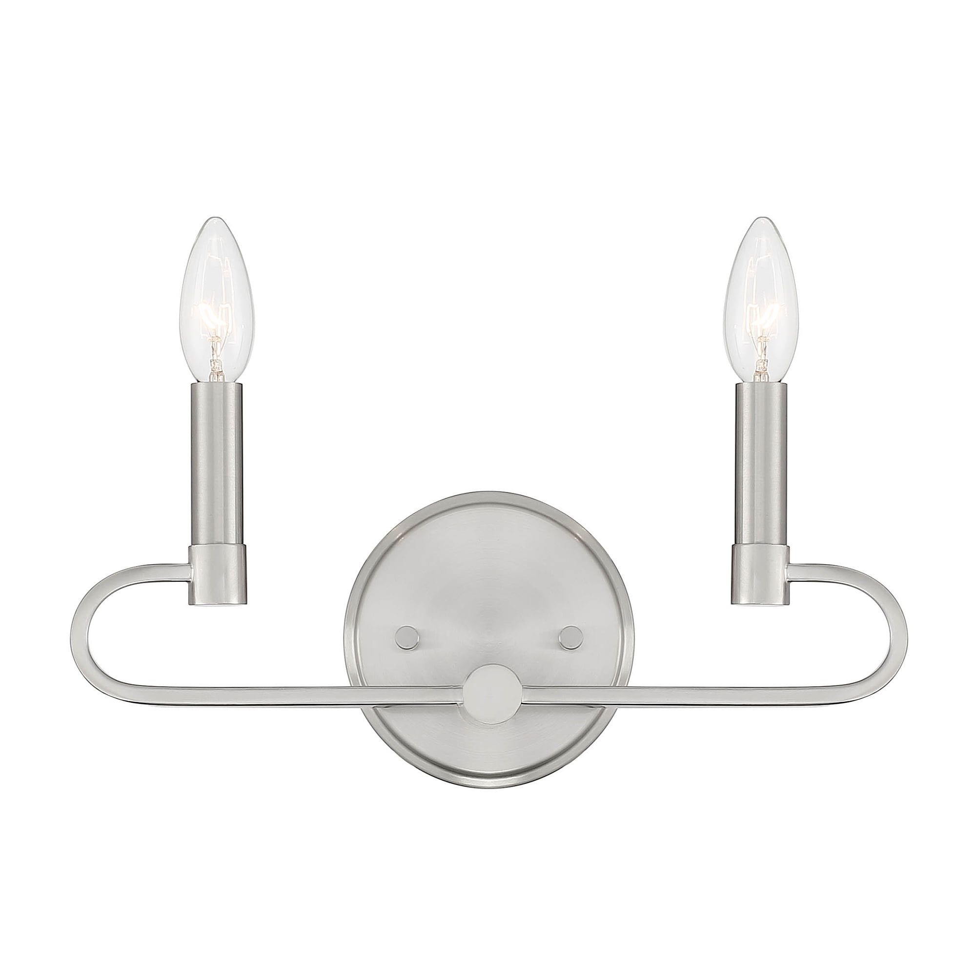 Modern Oval 2-Light Brushed Nickel Vanity Wall Sconce