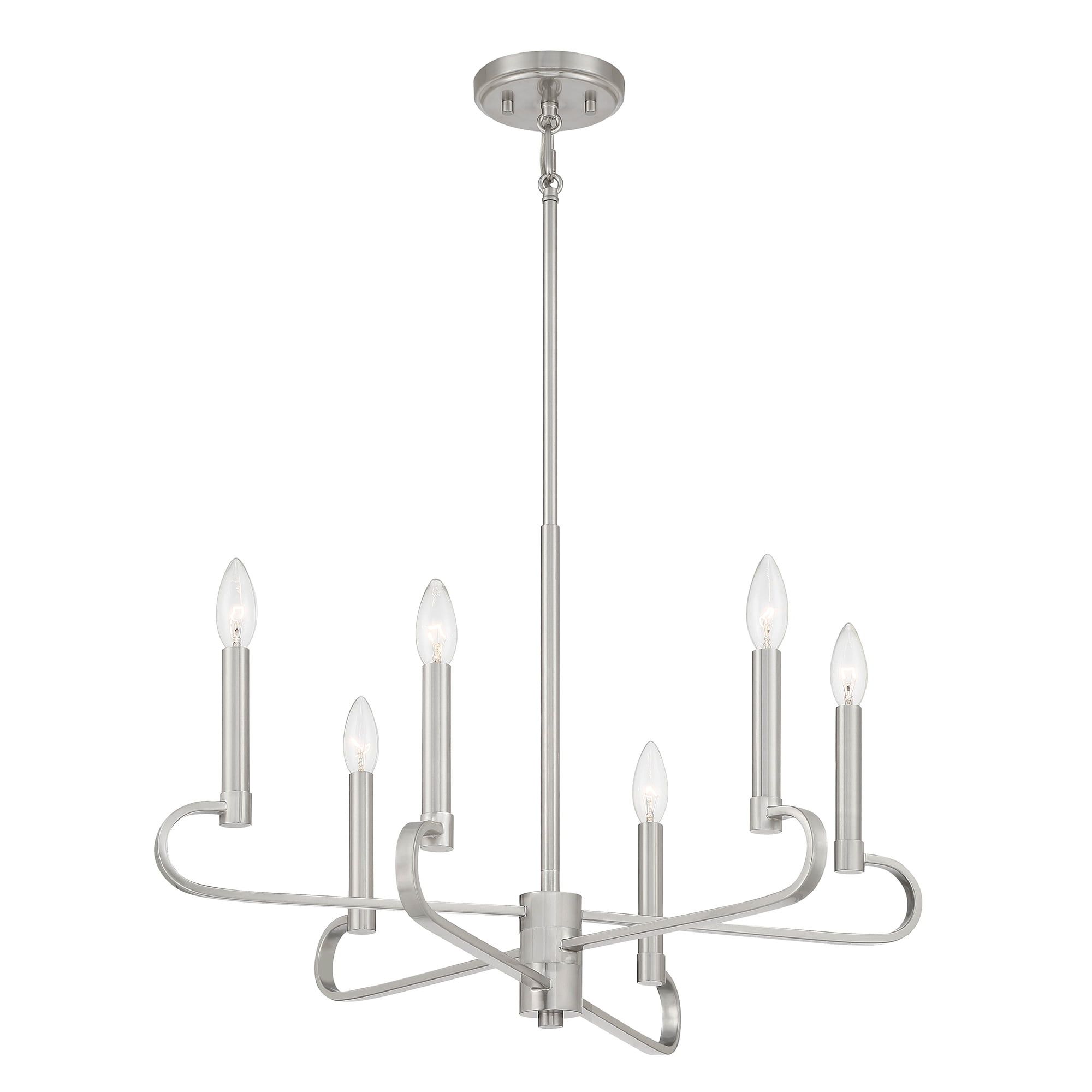 Summit Brushed Nickel 6-Light Candelabra Chandelier